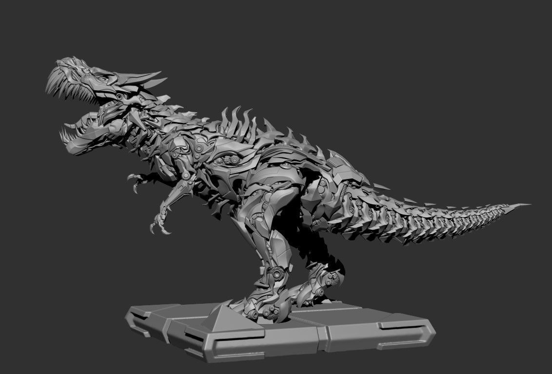 Transformers Grimlock Movie statue 3D print model_7