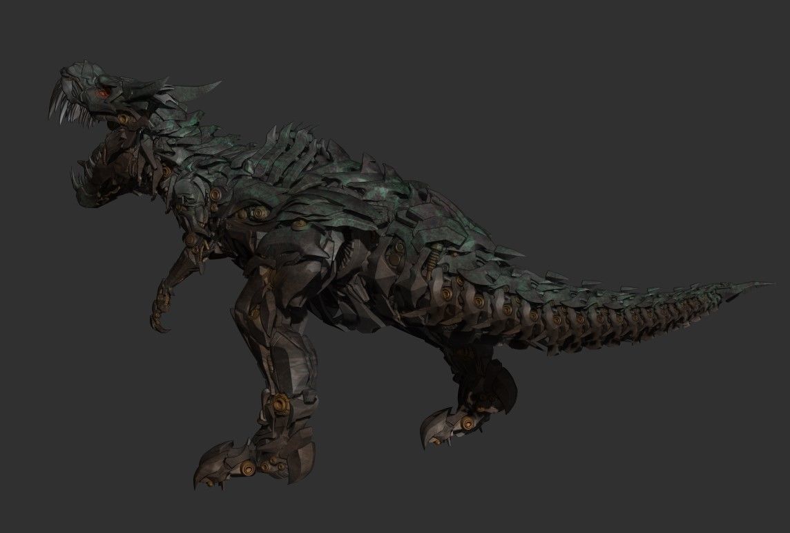 Transformers Grimlock Movie statue 3D print model_5