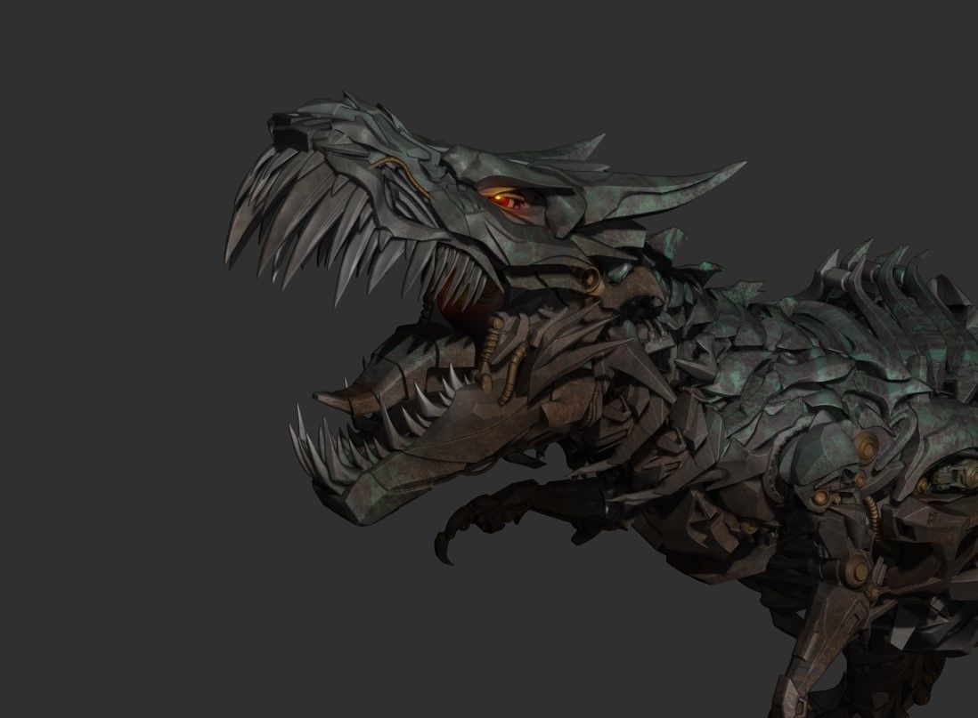 Transformers Grimlock Movie statue 3D print model_4