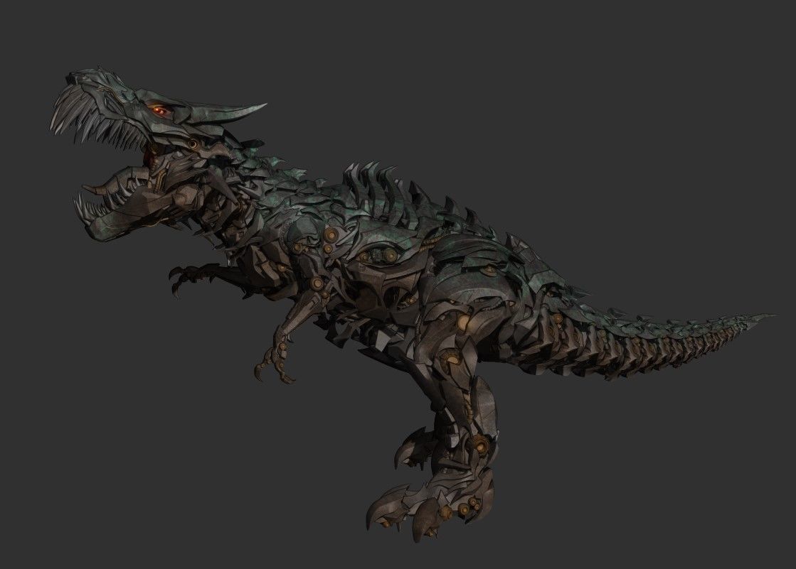 Transformers Grimlock Movie statue 3D print model_2