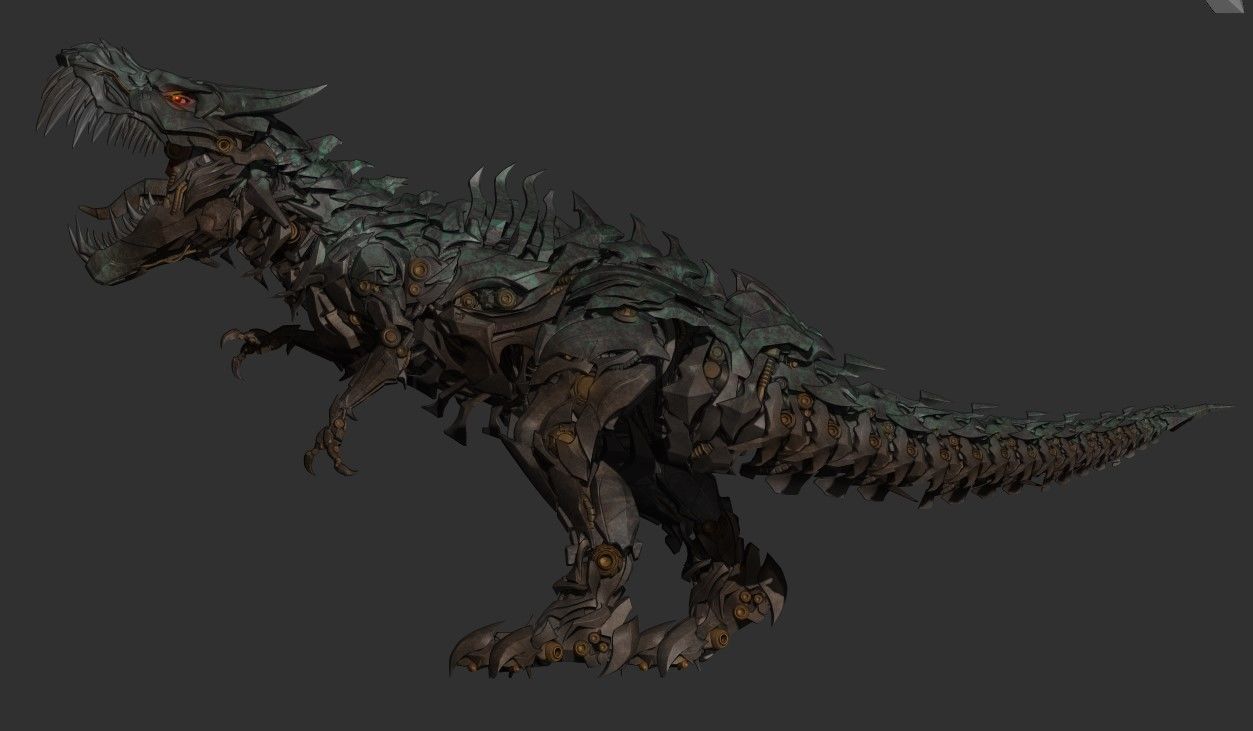 Transformers Grimlock Movie statue 3D print model_6