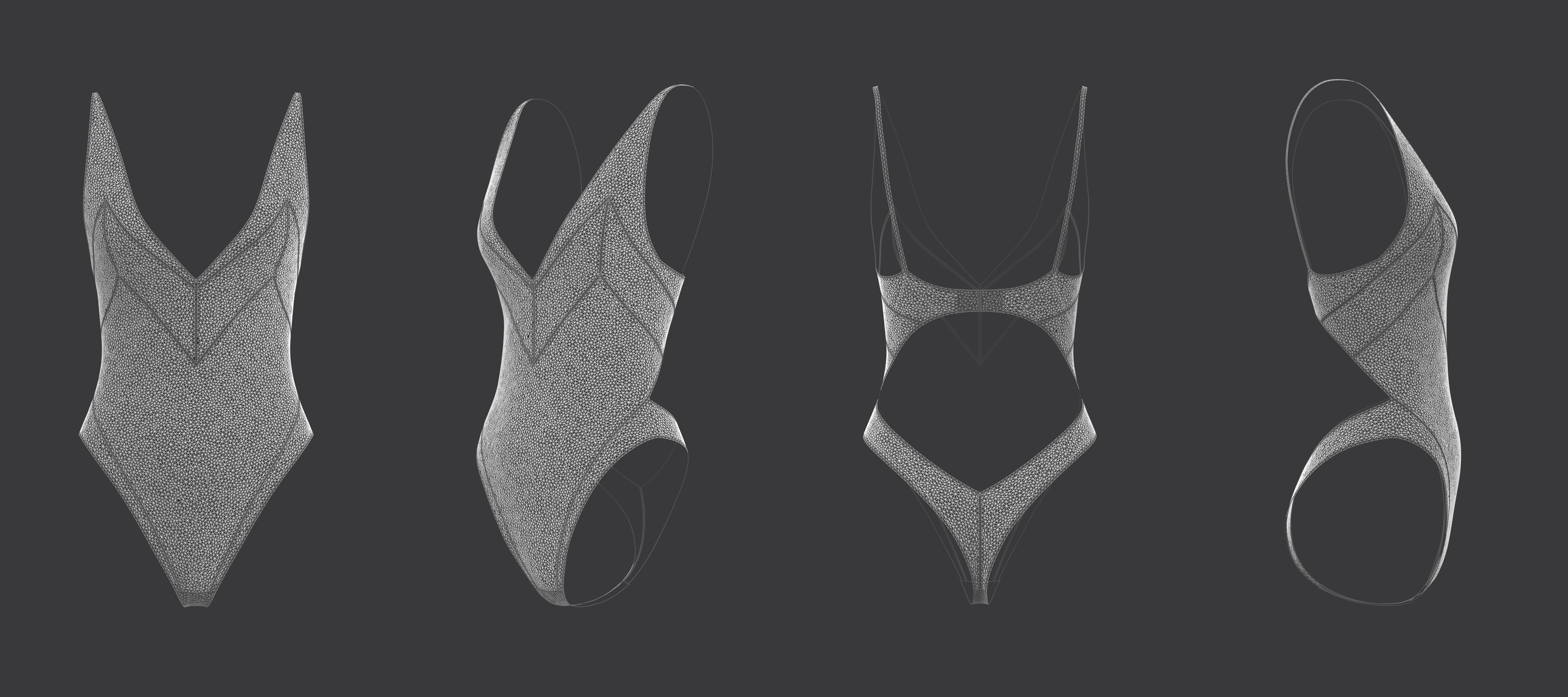 Open Back Lace Bodysuit 3D model_12