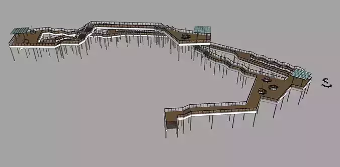 wooden bridges 3d model