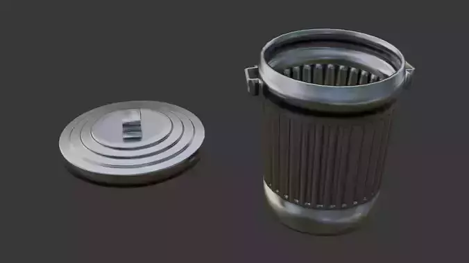 Trash can with a lid