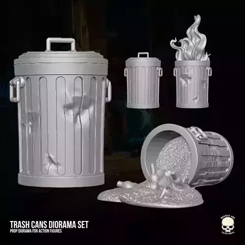 Trash Can Collection 3D printable files for Action Figures