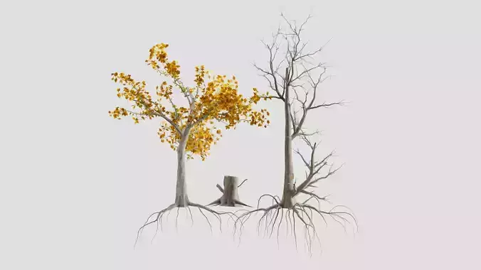 Winter tree pack lowpoly