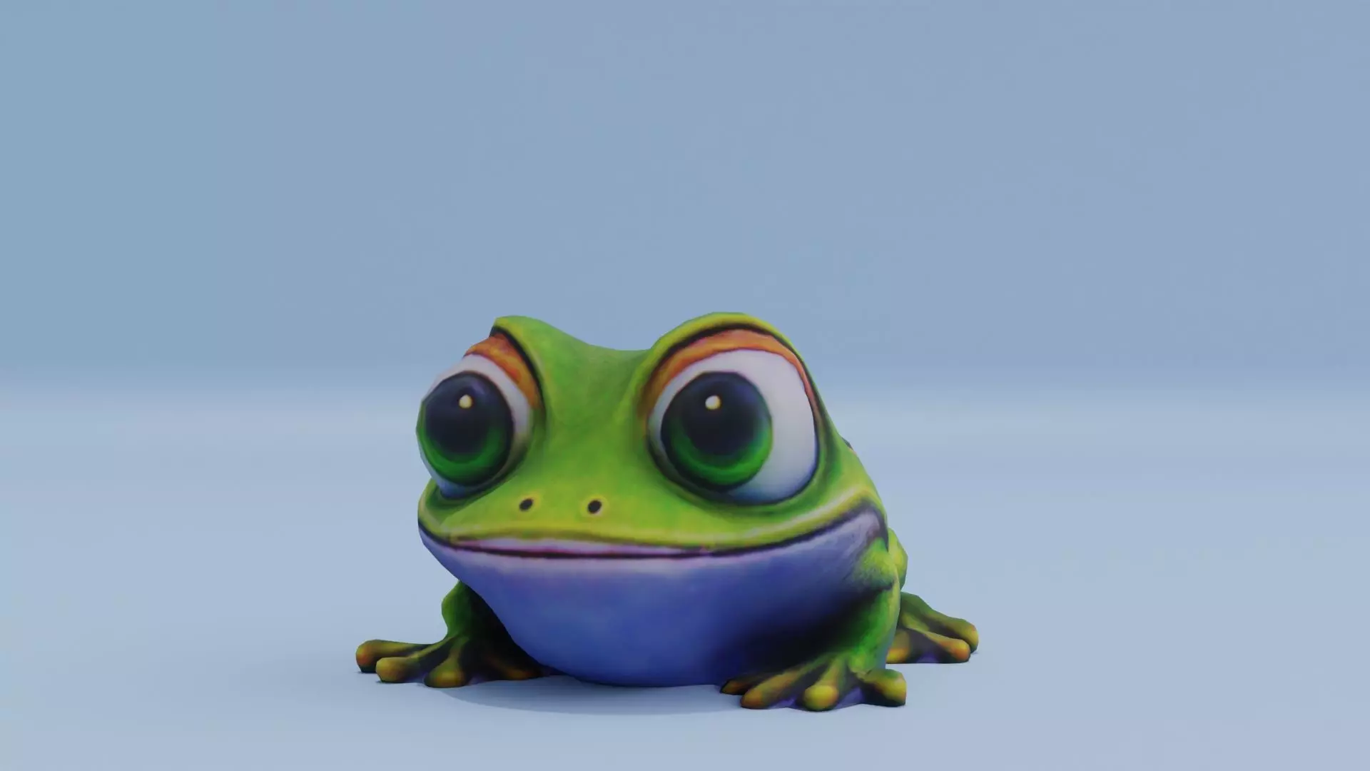 Frog Big Eyes Stylized Cute Low-poly 3D model