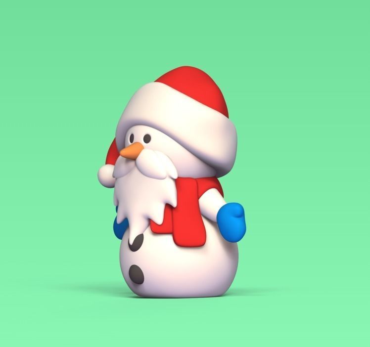 Santa Claus Snowman 3D print model_2