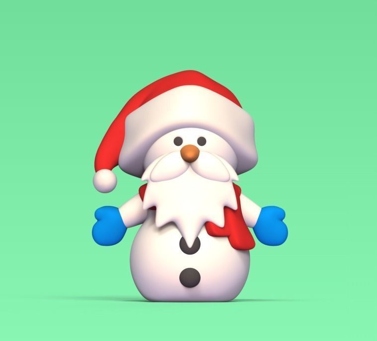 Santa Claus Snowman 3D print model_1