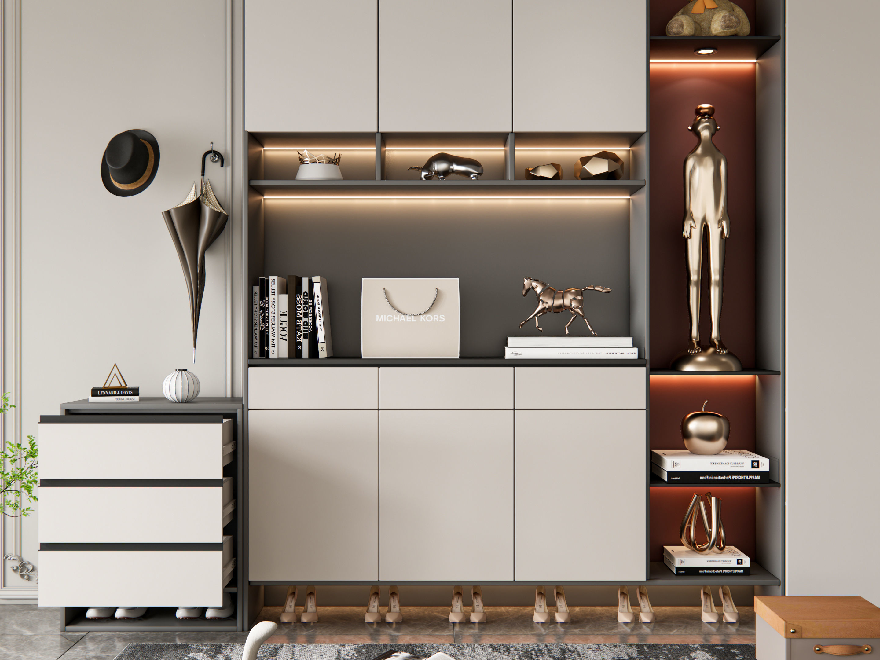 Entryway hallway entrance hall corridor furniture 12 3D model_7