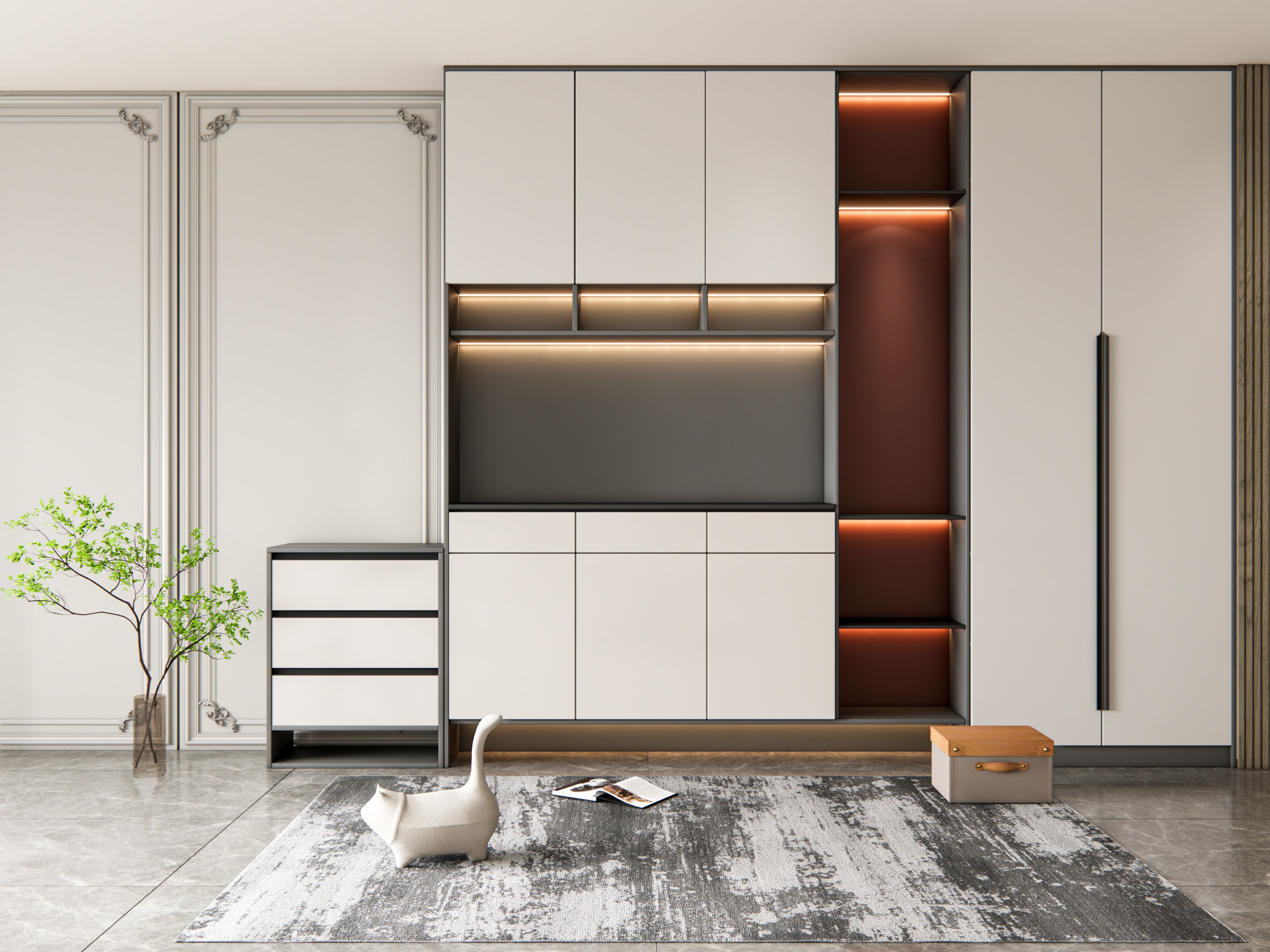 Entryway hallway entrance hall corridor furniture 12 3D model_6