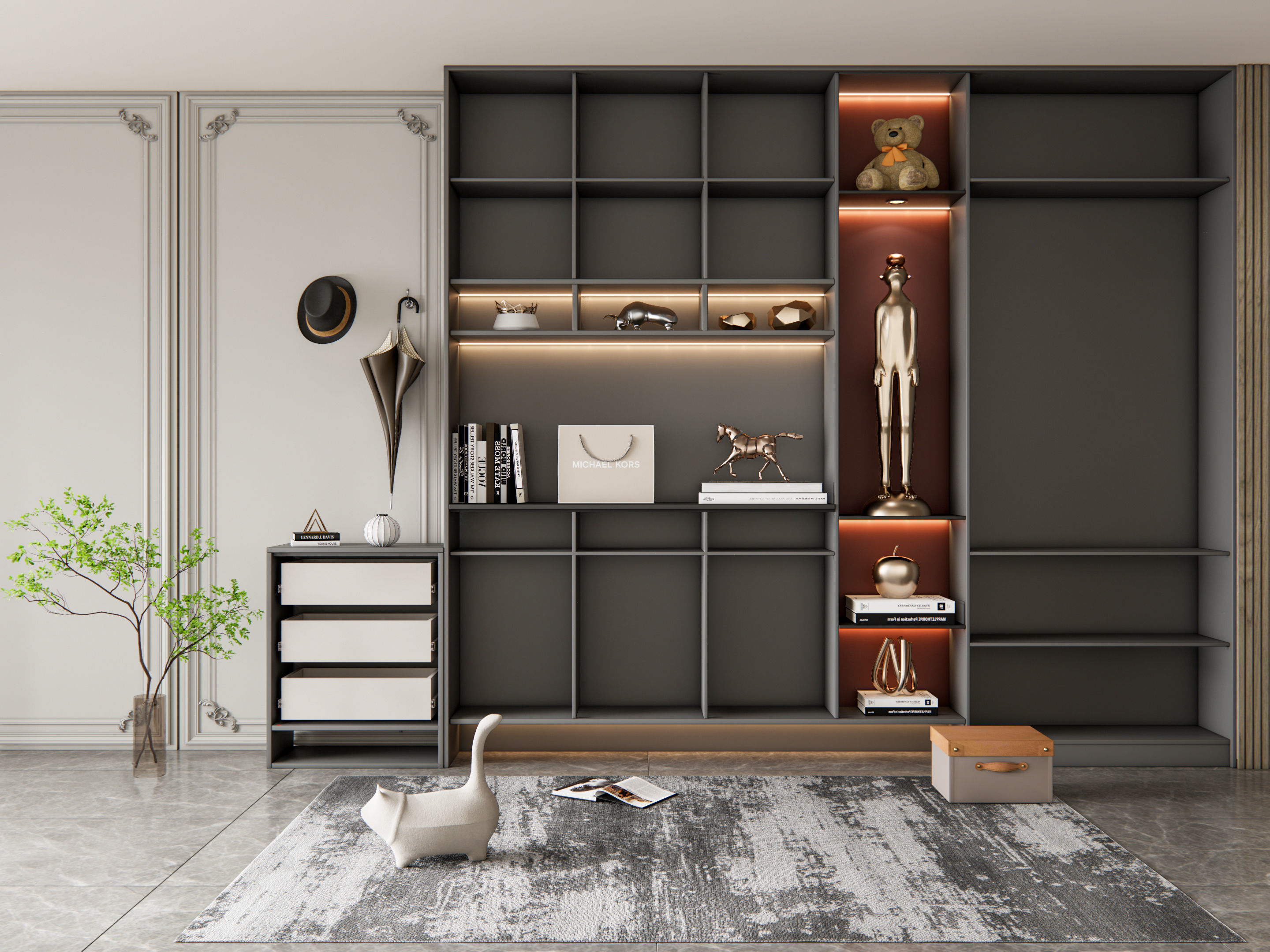 Entryway hallway entrance hall corridor furniture 12 3D model_1