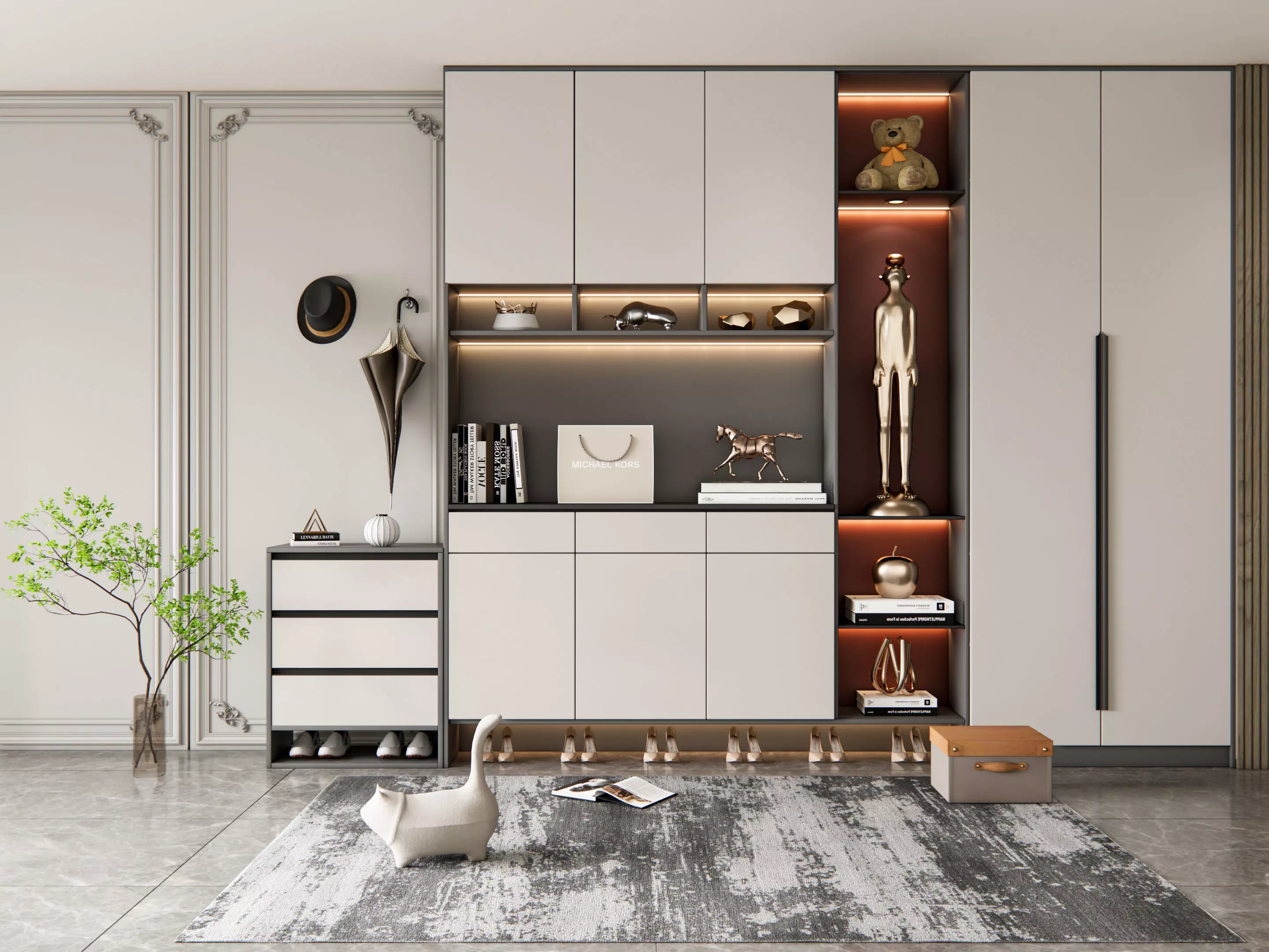 Entryway hallway entrance hall corridor furniture 12 3D model_0