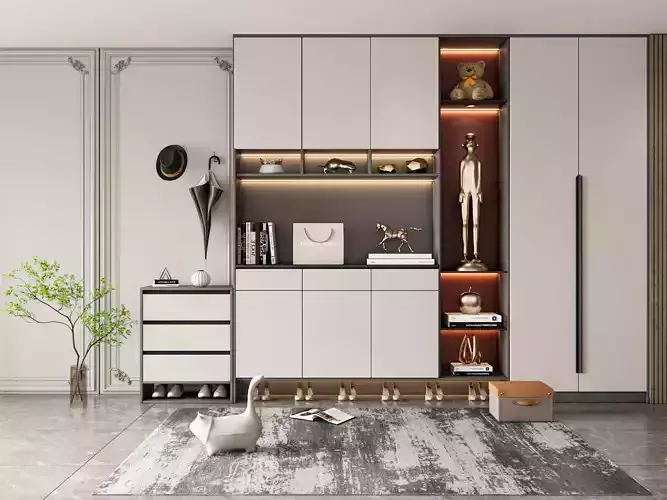 Entryway hallway entrance hall corridor furniture 12 3D model