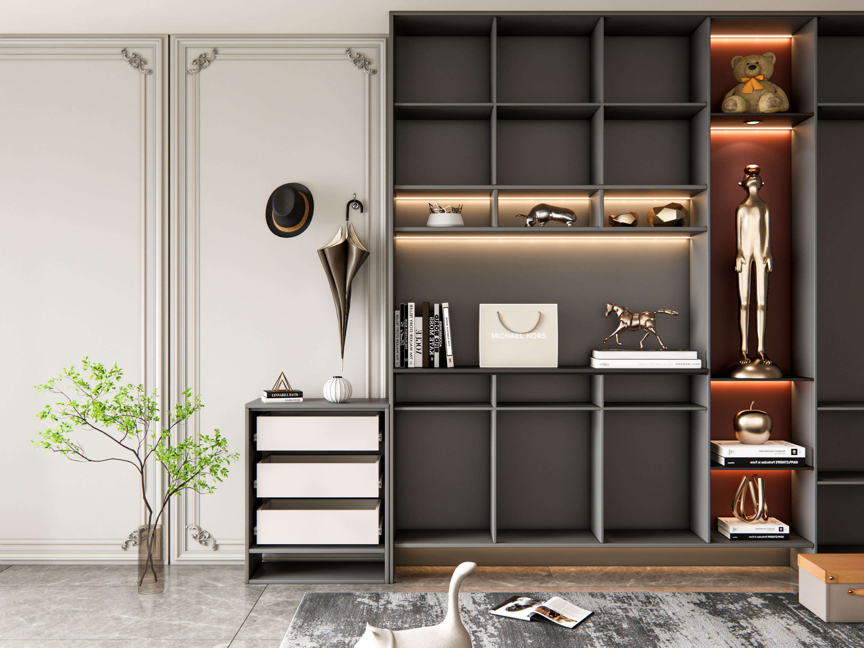 Entryway hallway entrance hall corridor furniture 12 3D model_2