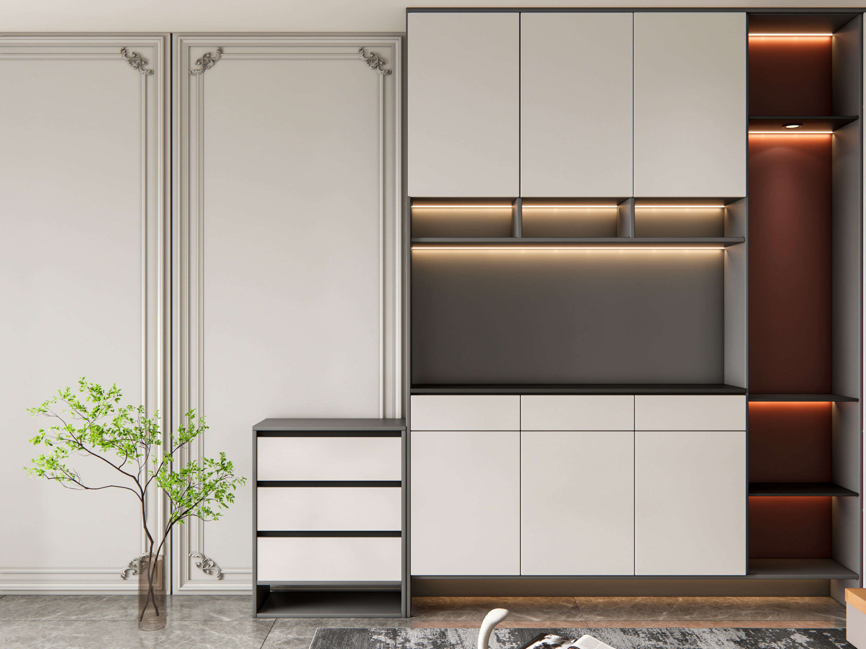 Entryway hallway entrance hall corridor furniture 12 3D model_5