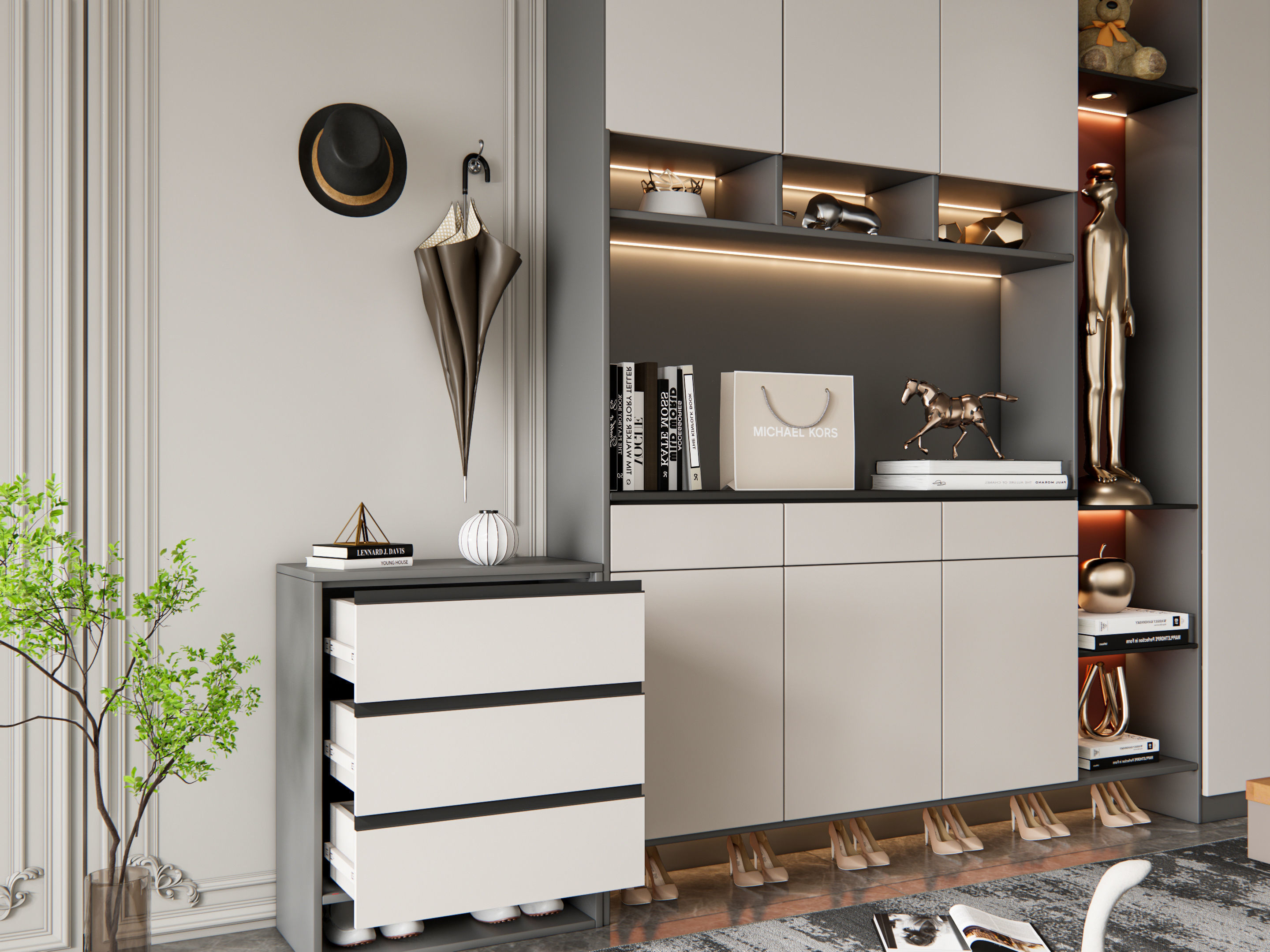 Entryway hallway entrance hall corridor furniture 12 3D model_17