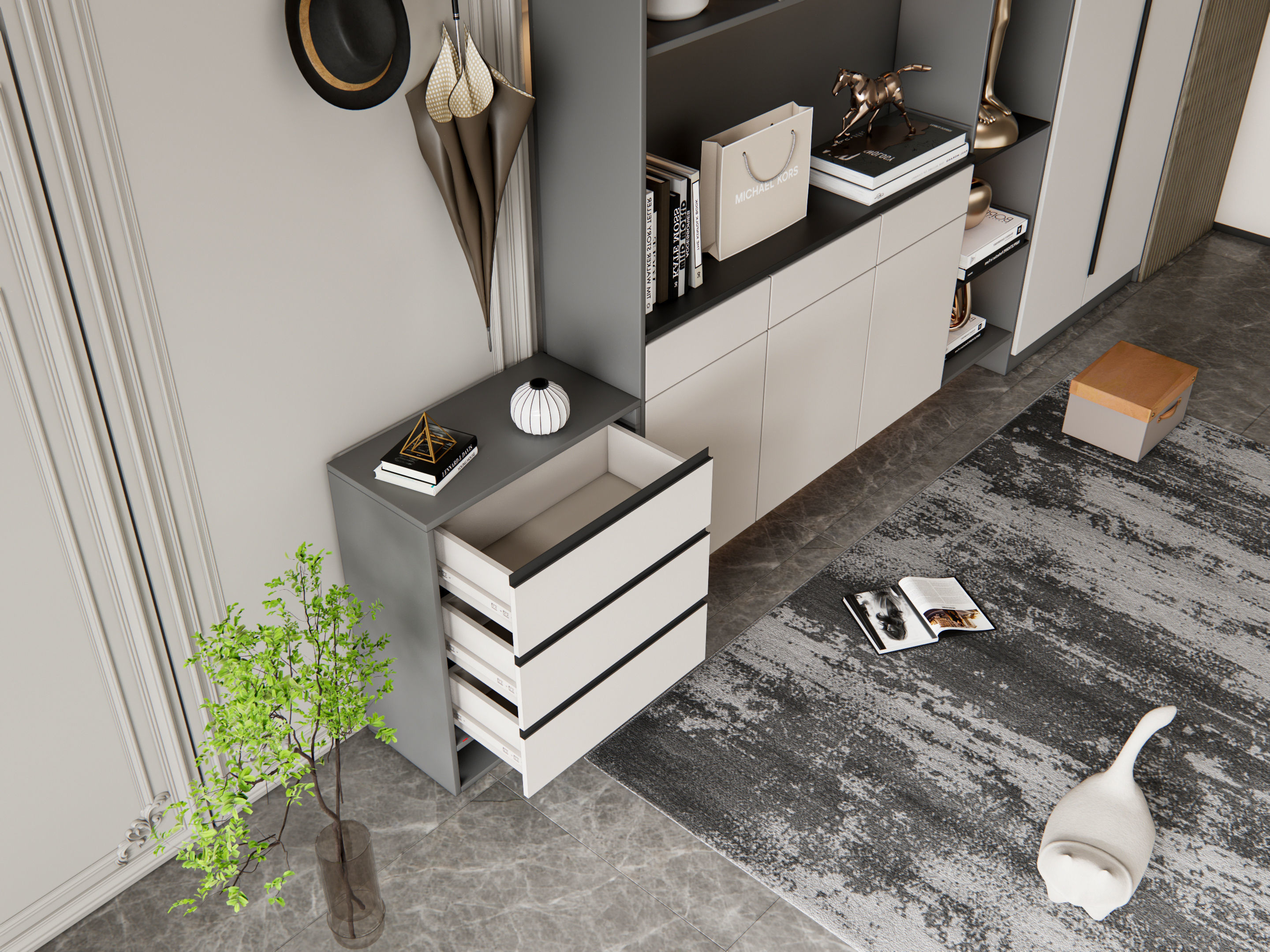 Entryway hallway entrance hall corridor furniture 12 3D model_8