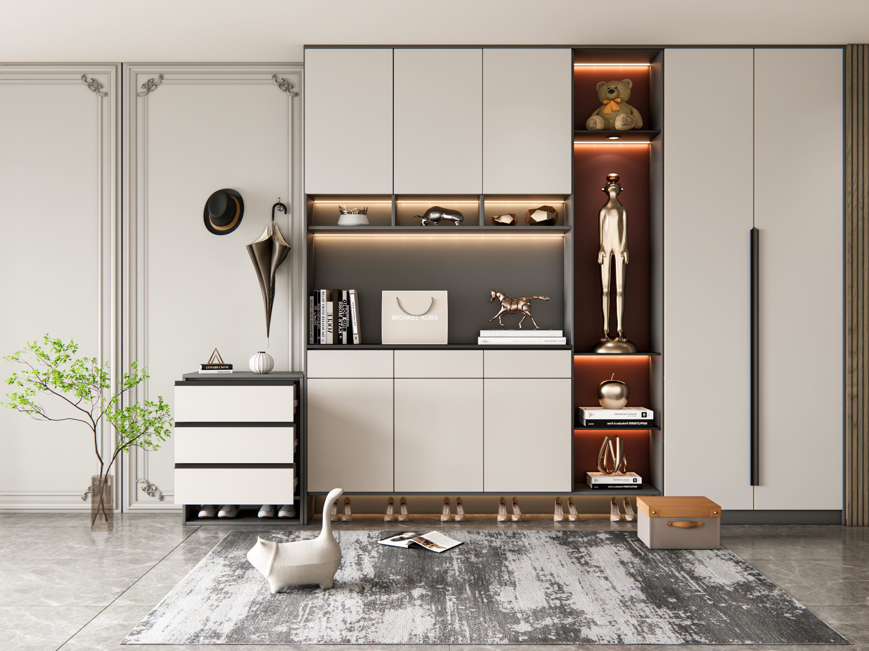 Entryway hallway entrance hall corridor furniture 12 3D model_9