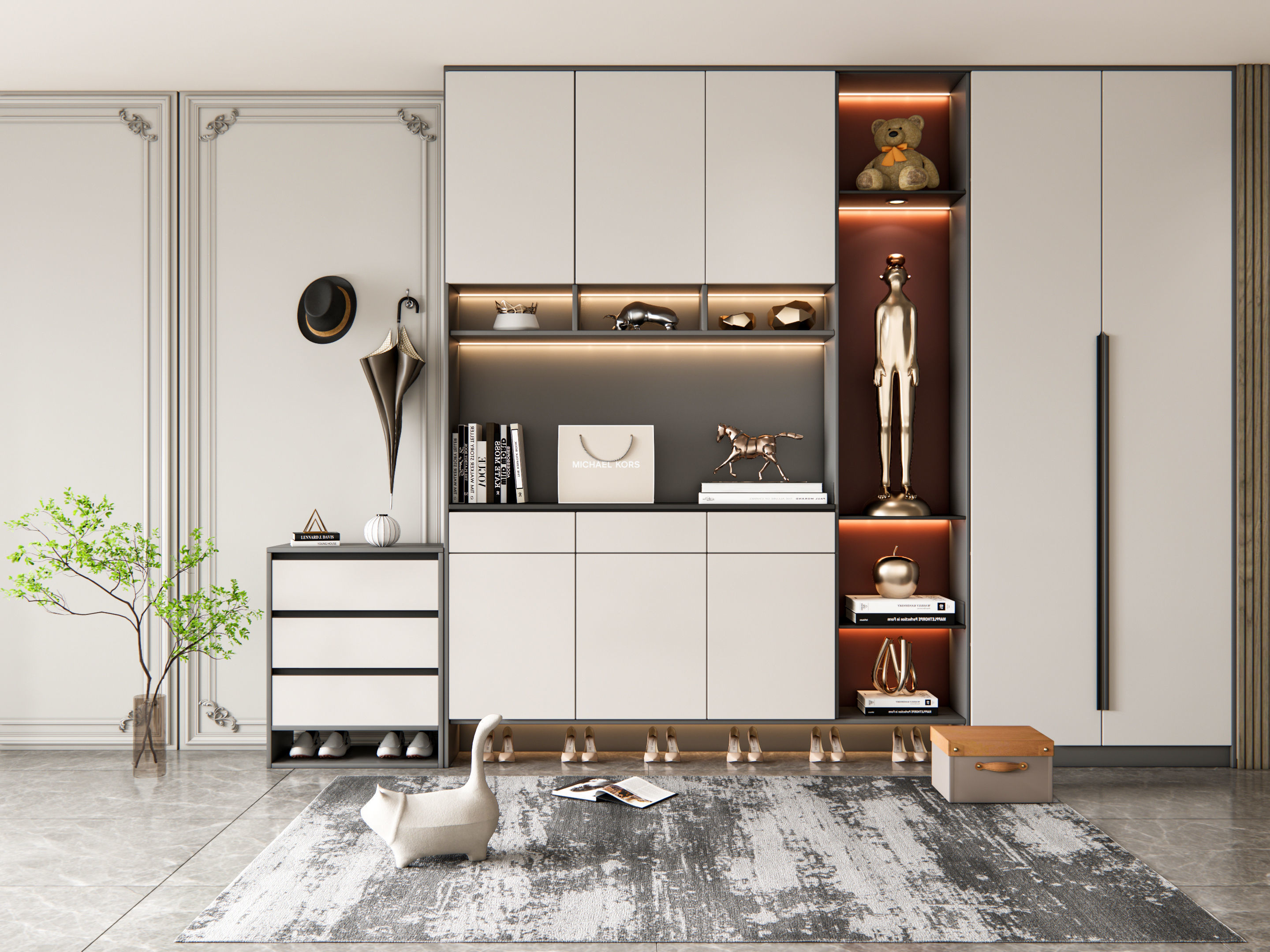 Entryway hallway entrance hall corridor furniture 12 3D model_12