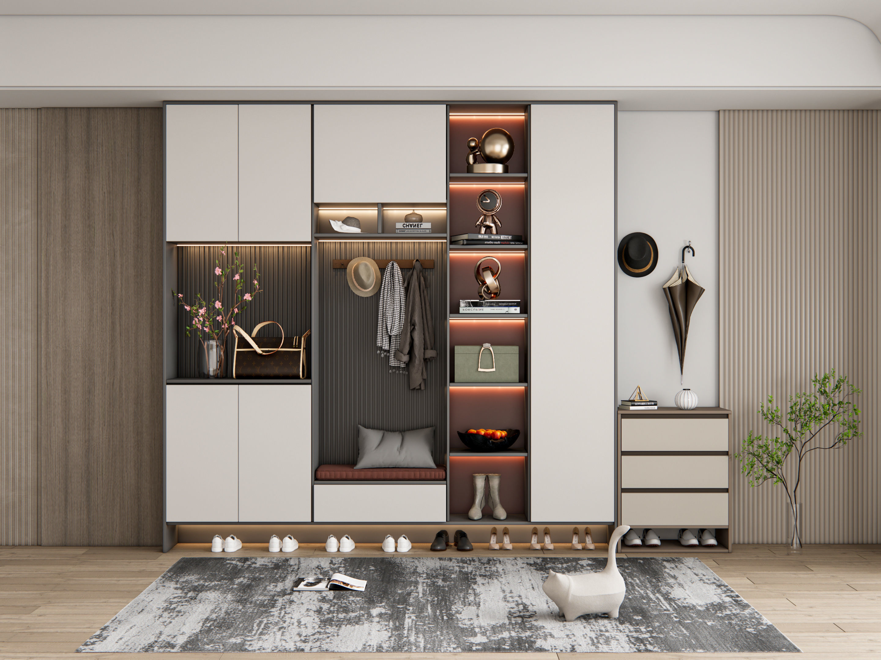 Entryway hallway entrance hall corridor furniture 13 3D model_13