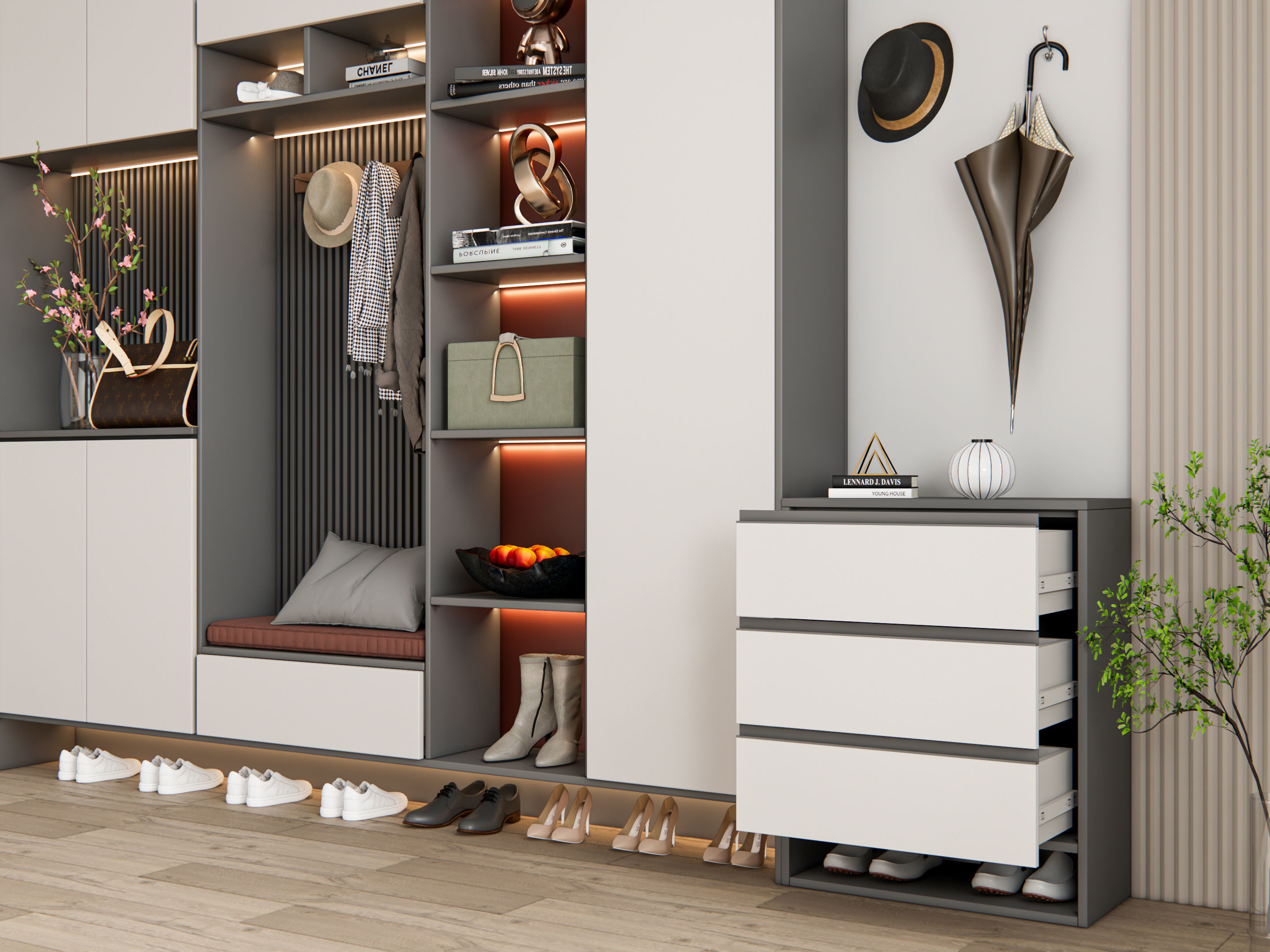 Entryway hallway entrance hall corridor furniture 13 3D model_14