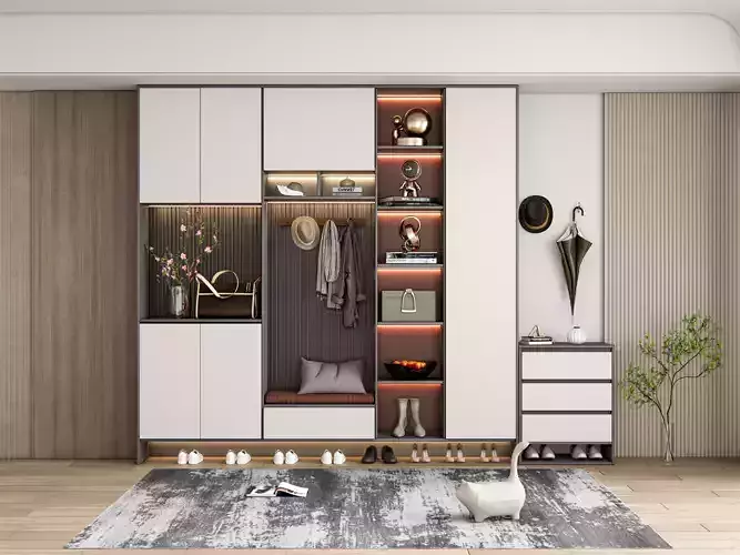 Entryway hallway entrance hall corridor furniture 13 3D model