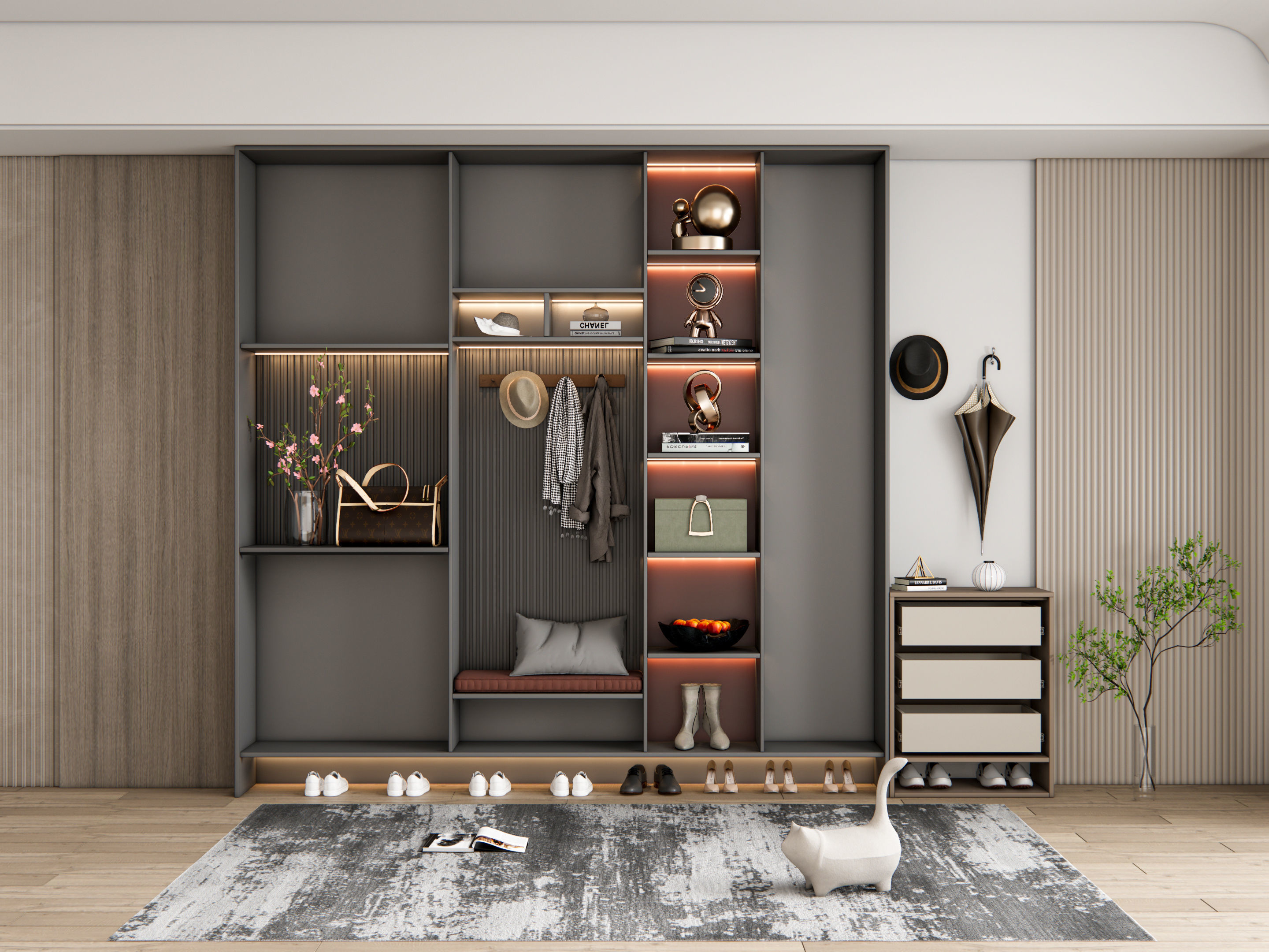 Entryway hallway entrance hall corridor furniture 13 3D model_2