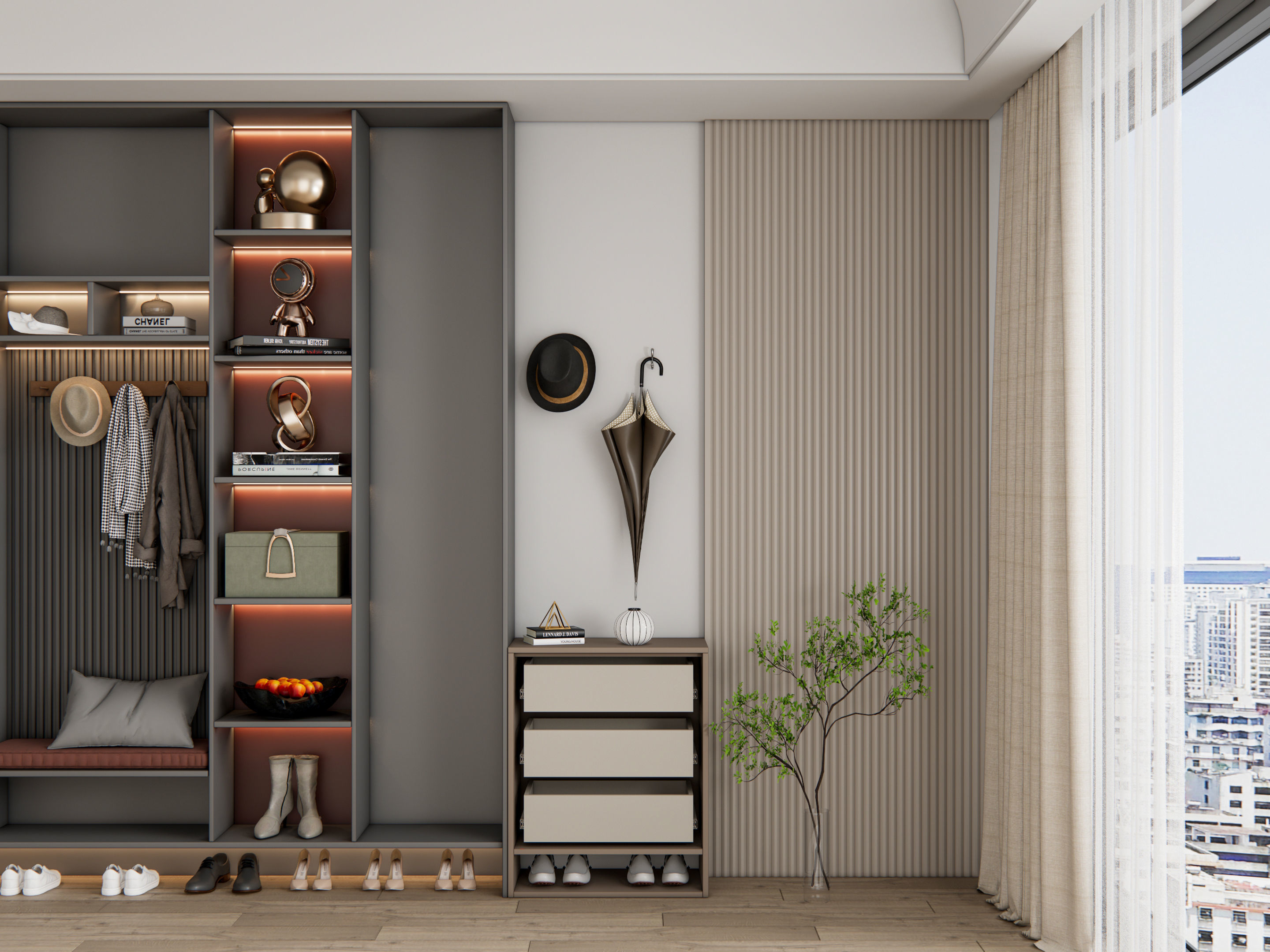 Entryway hallway entrance hall corridor furniture 13 3D model_4