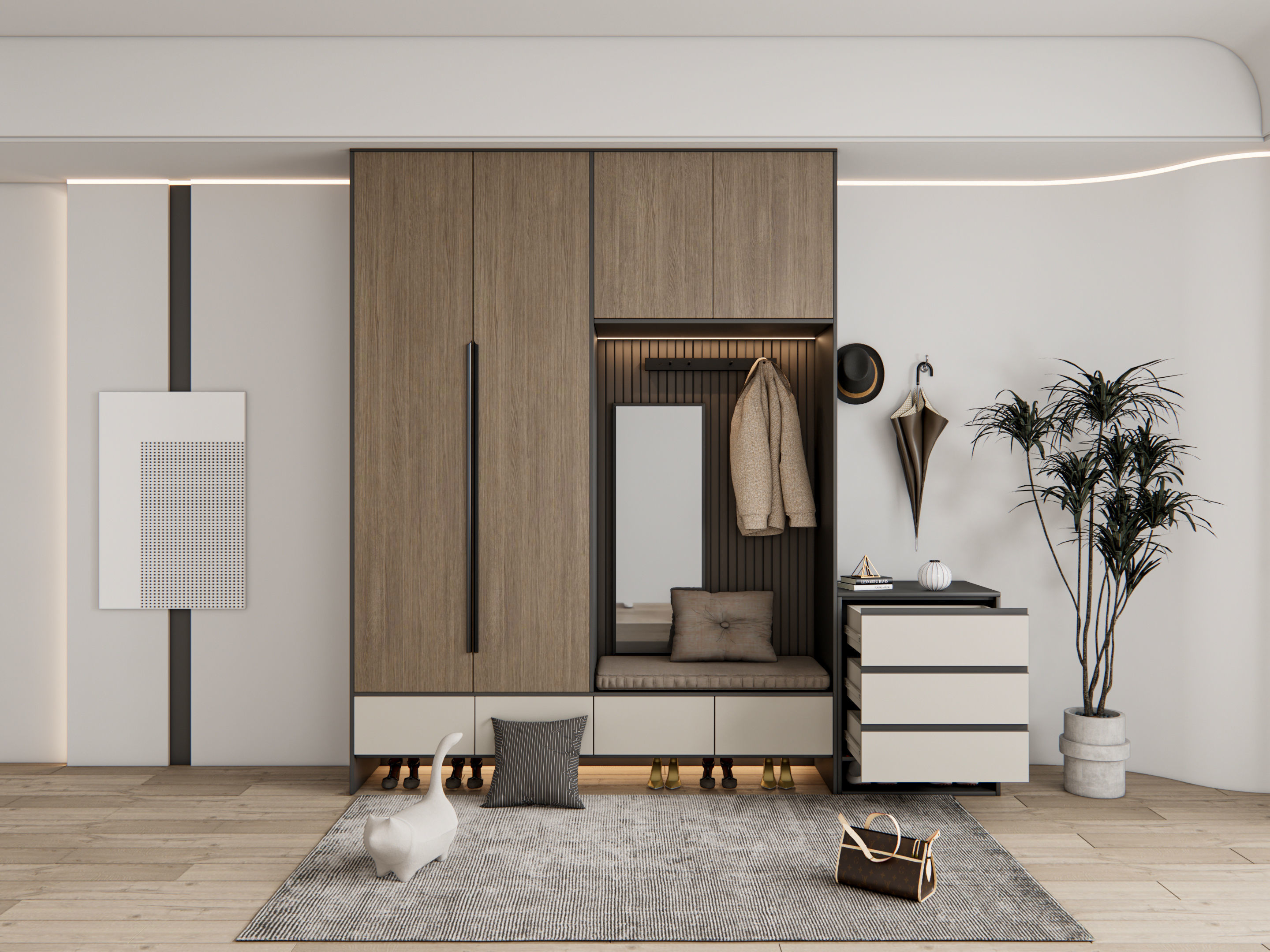 Entryway hallway entrance hall corridor furniture 14 3D model_6