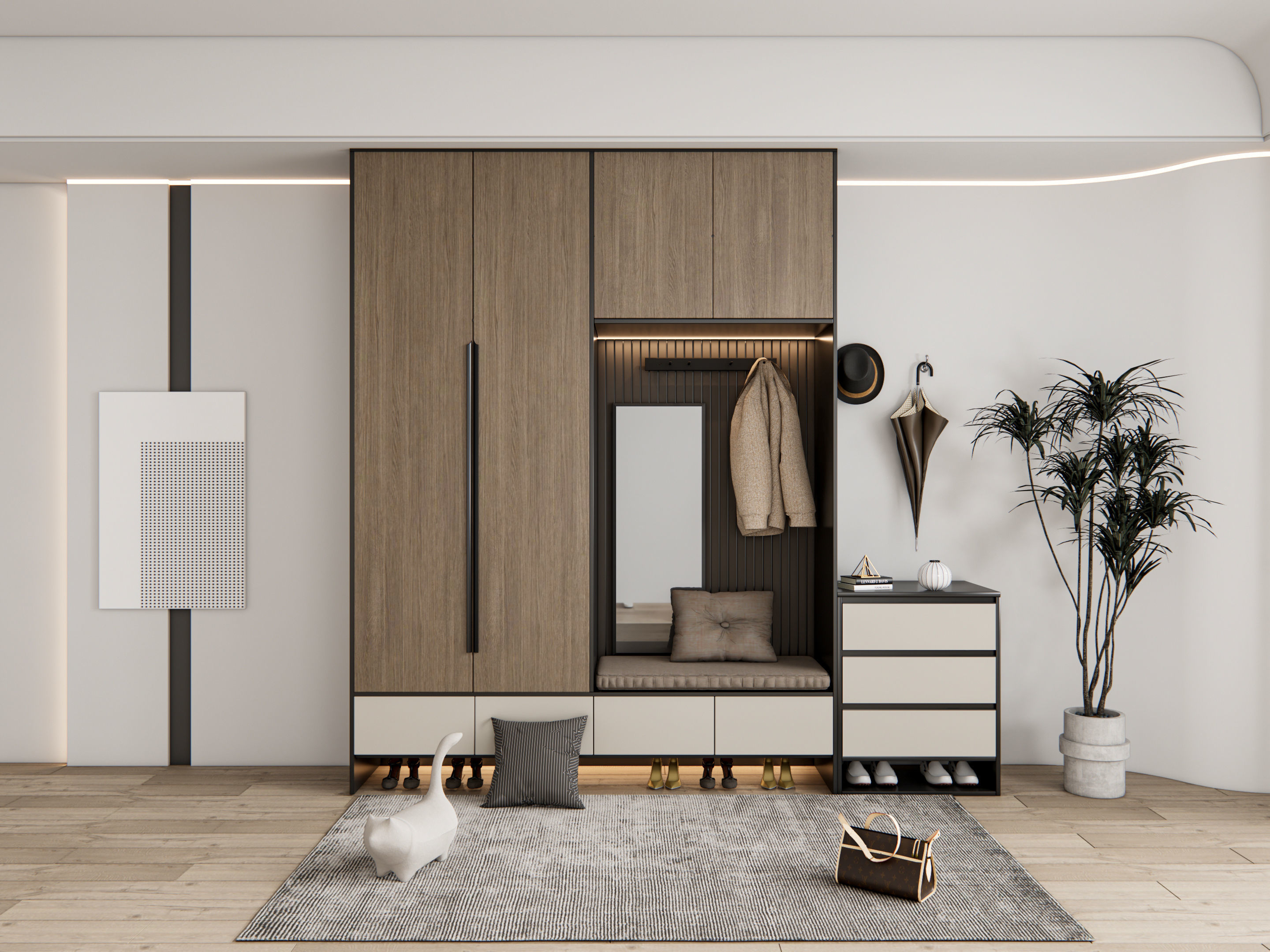 Entryway hallway entrance hall corridor furniture 14 3D model_3