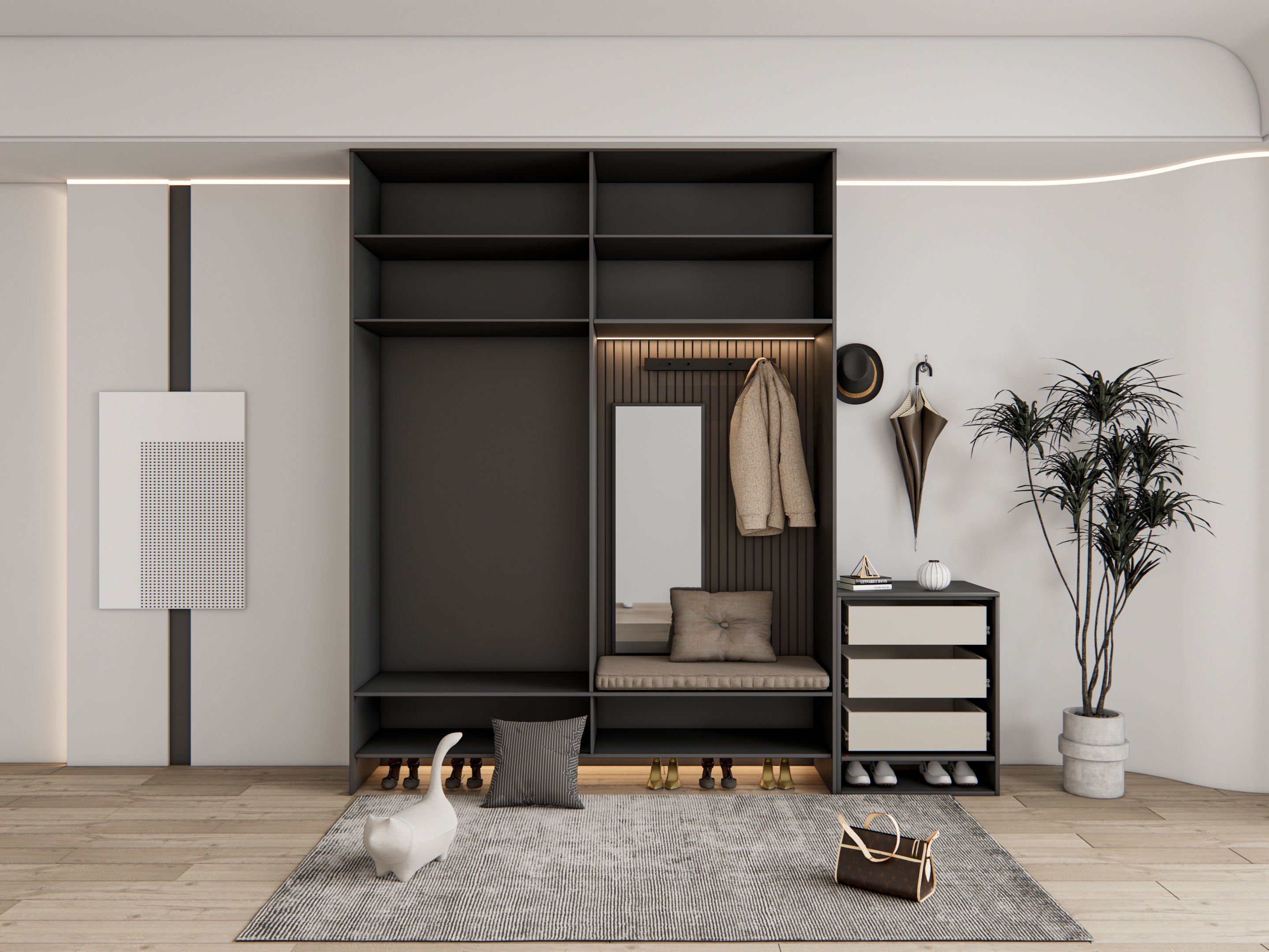 Entryway hallway entrance hall corridor furniture 14 3D model_2