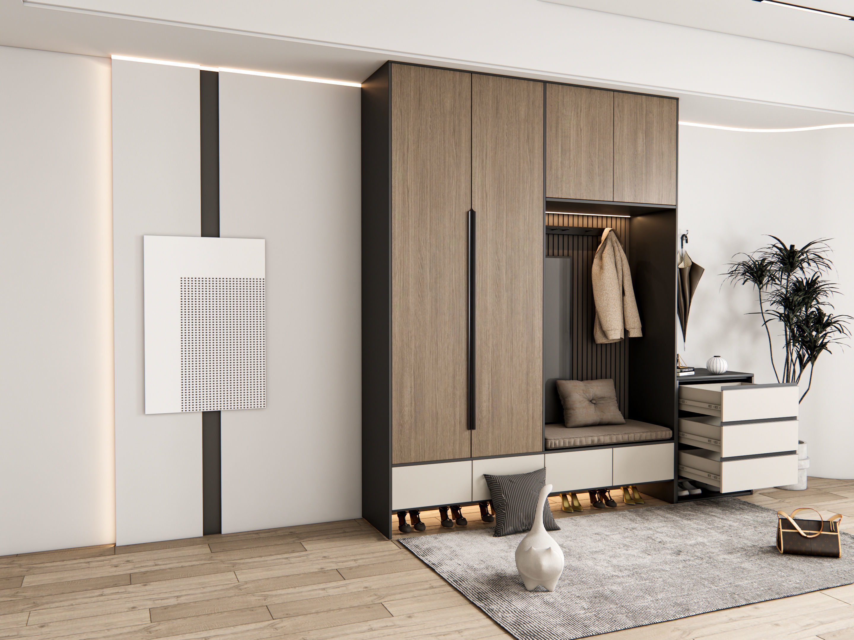 Entryway hallway entrance hall corridor furniture 14 3D model_5