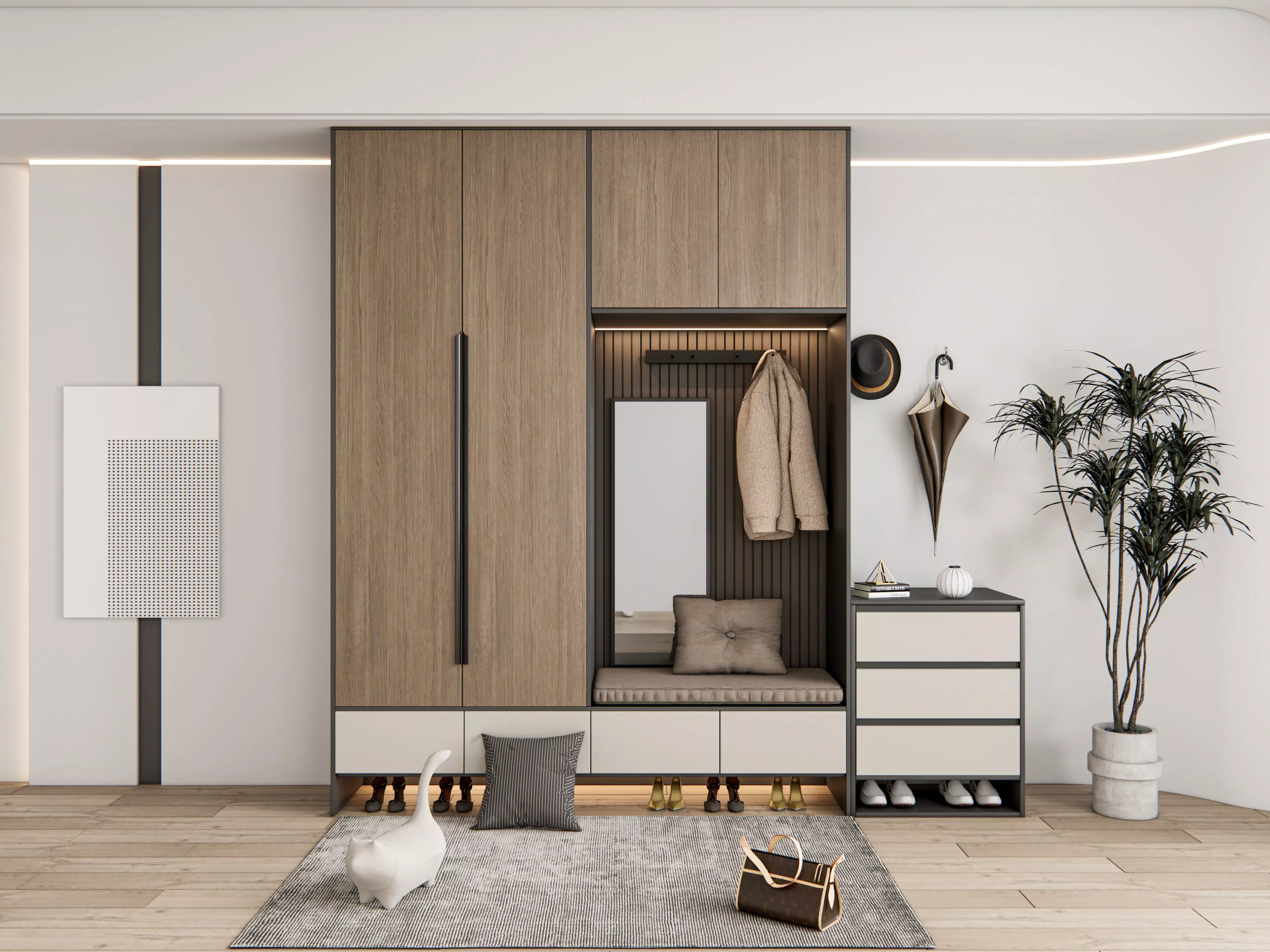 Entryway hallway entrance hall corridor furniture 14 3D model_0