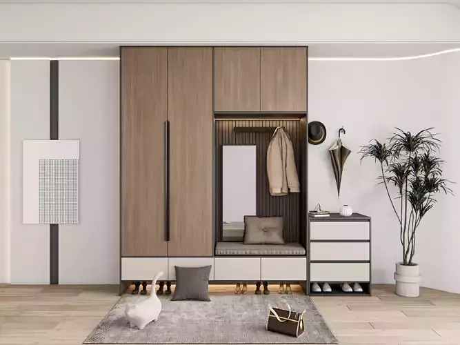 Entryway hallway entrance hall corridor furniture 14 3D model