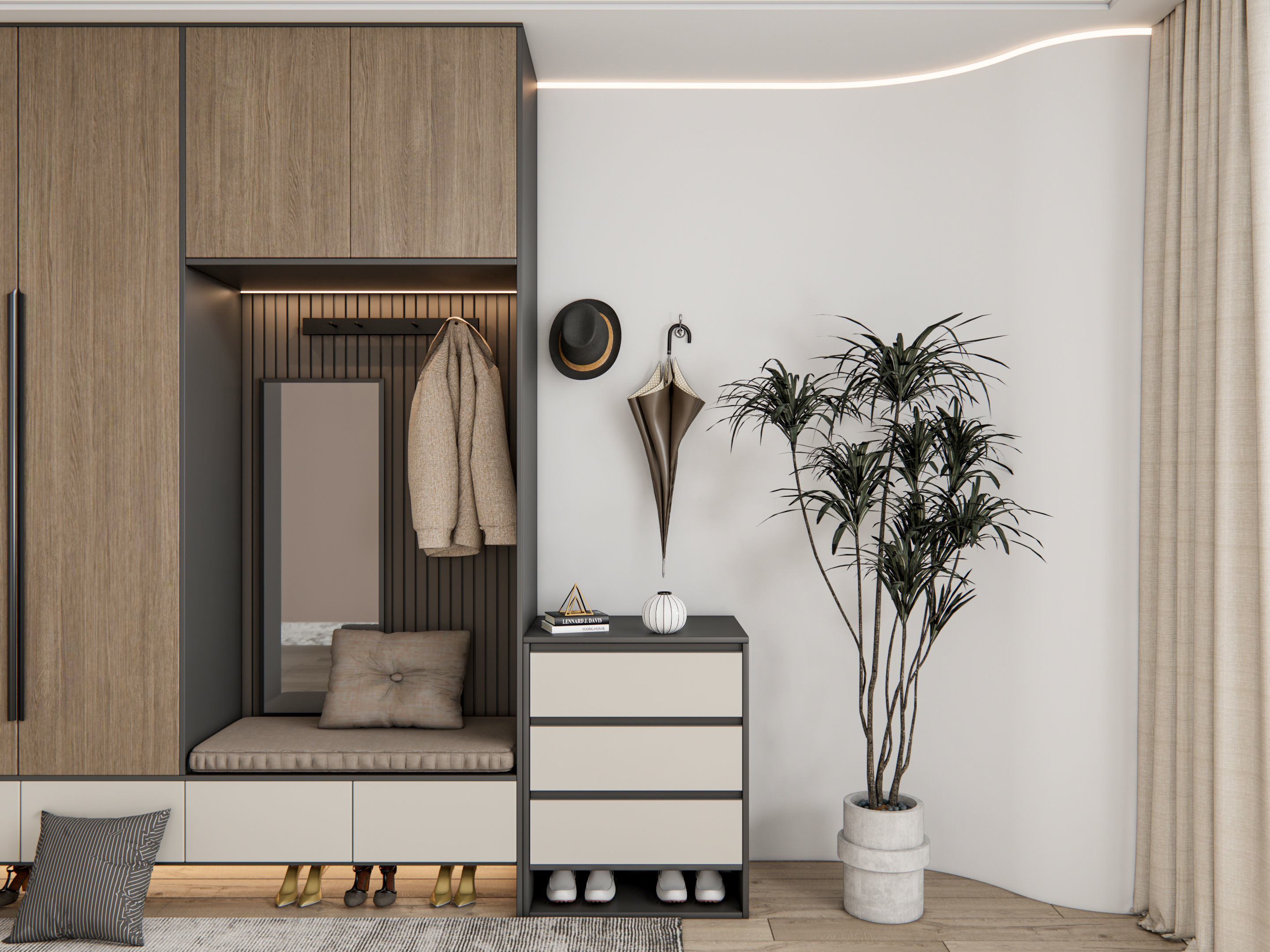 Entryway hallway entrance hall corridor furniture 14 3D model_1