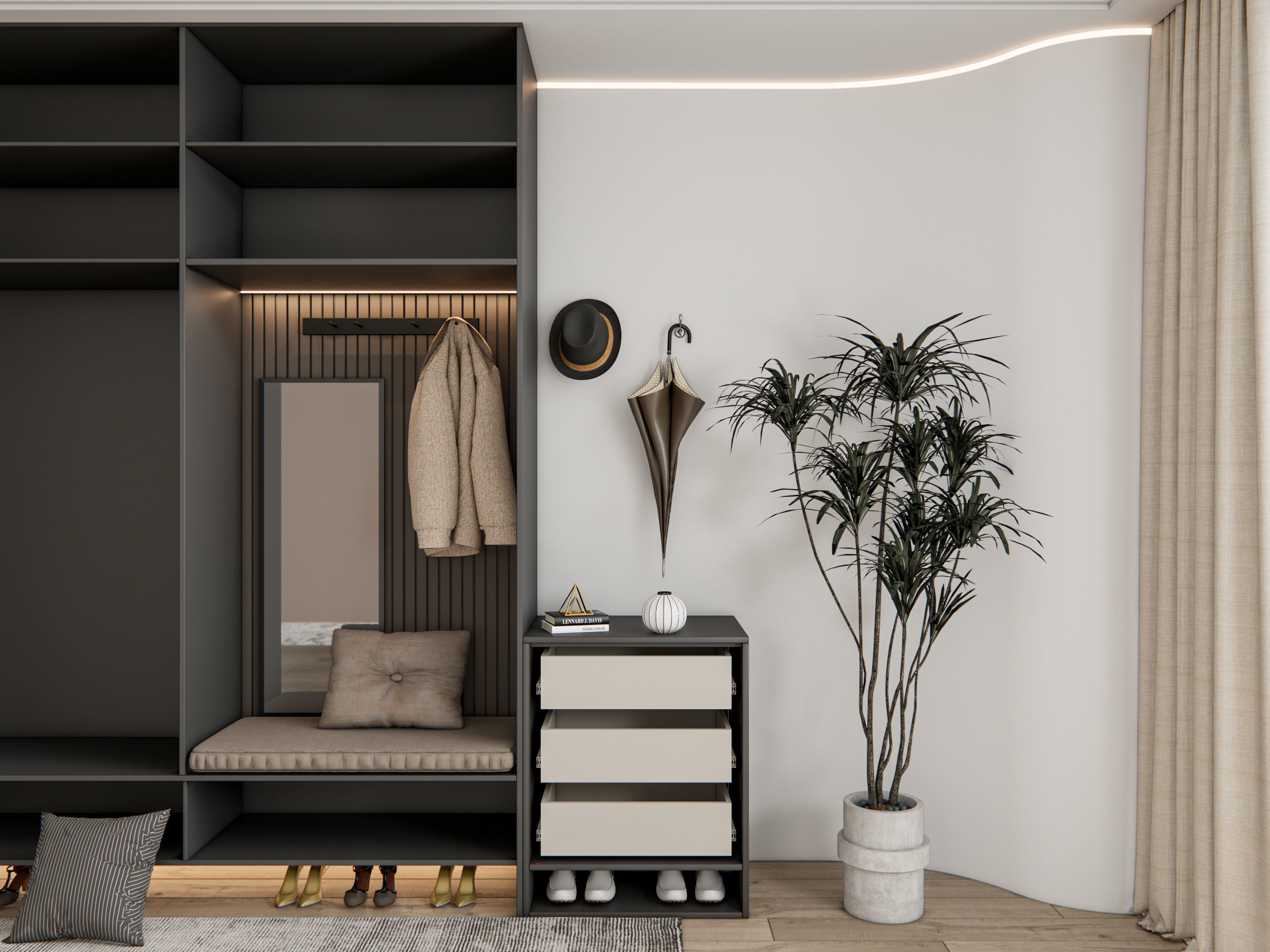 Entryway hallway entrance hall corridor furniture 14 3D model_9