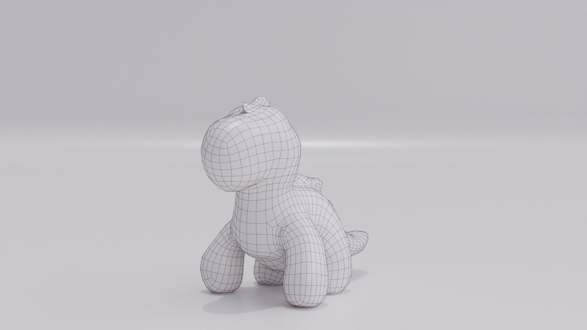 Dinosaur Plush Toy Low-poly 3D model_11
