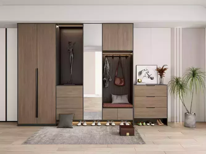 Entryway hallway entrance hall corridor furniture 15 3D model