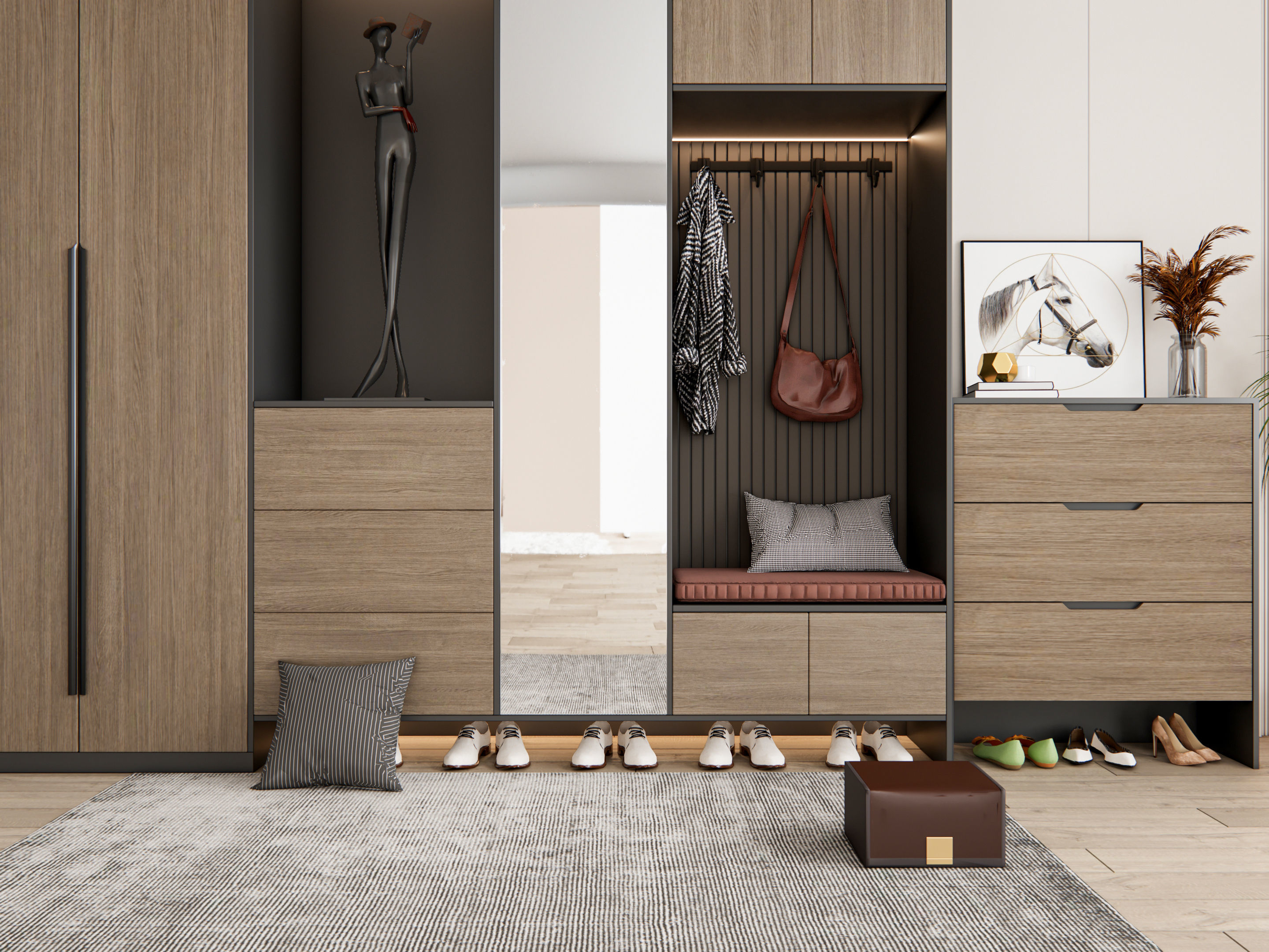 Entryway hallway entrance hall corridor furniture 15 3D model_13