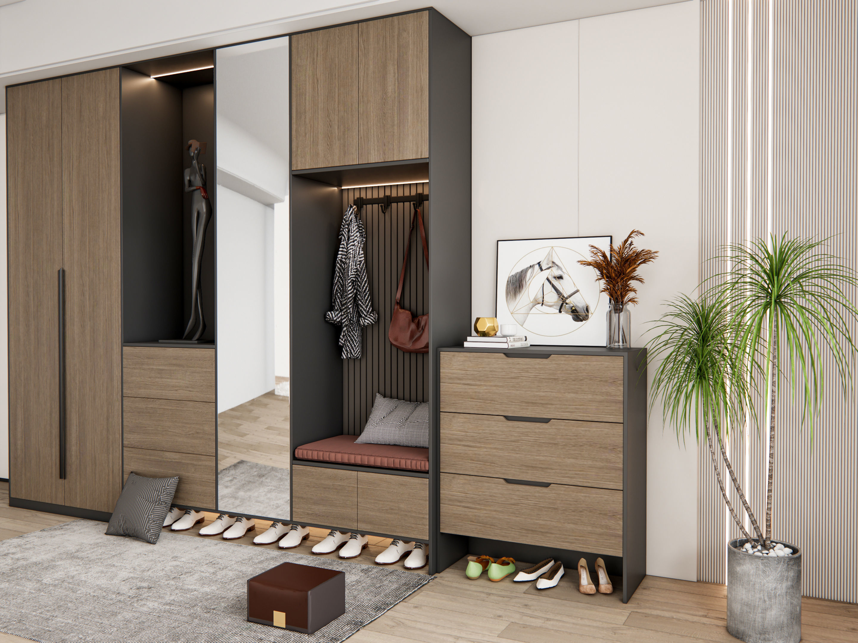 Entryway hallway entrance hall corridor furniture 15 3D model_19