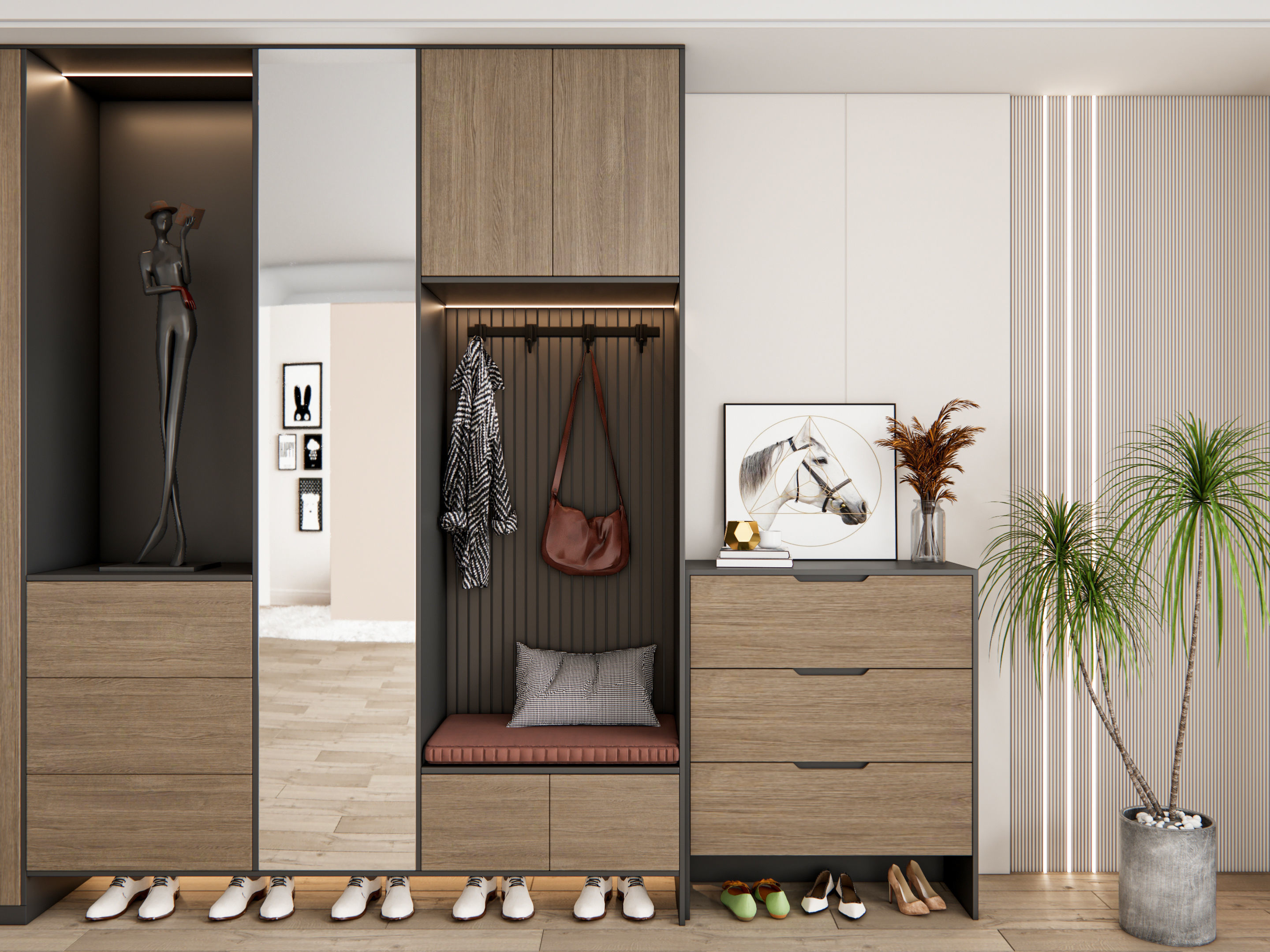 Entryway hallway entrance hall corridor furniture 15 3D model_5