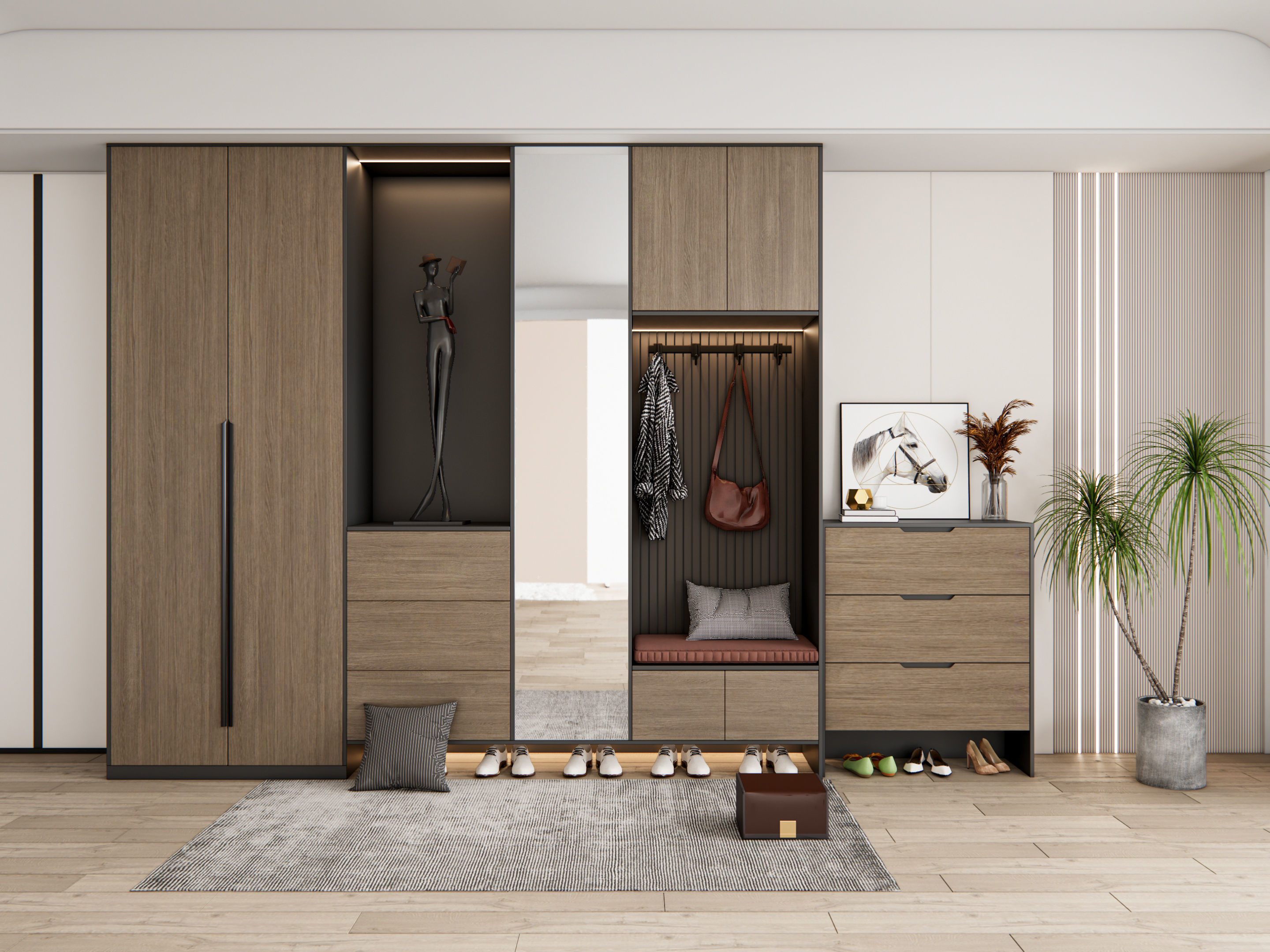 Entryway hallway entrance hall corridor furniture 15 3D model_7