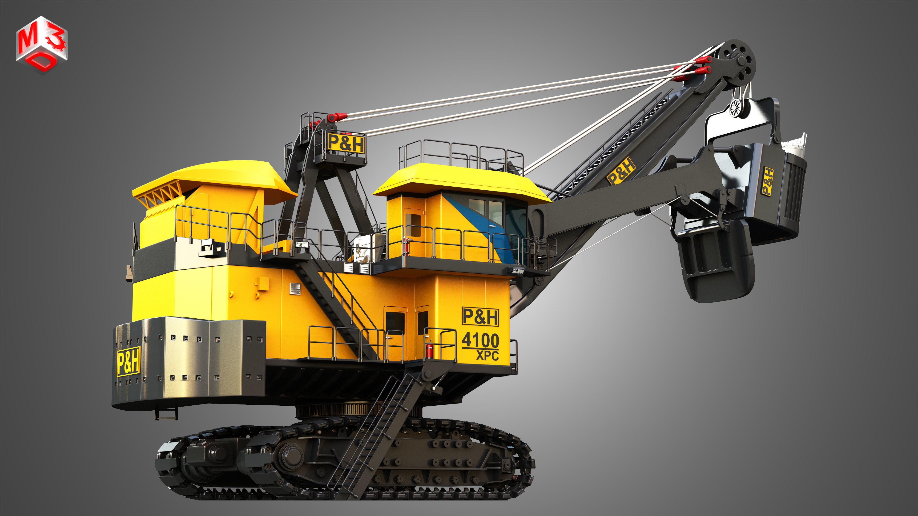 4100XPC Mining Electric Rope Shovel 3D model | CGTrader