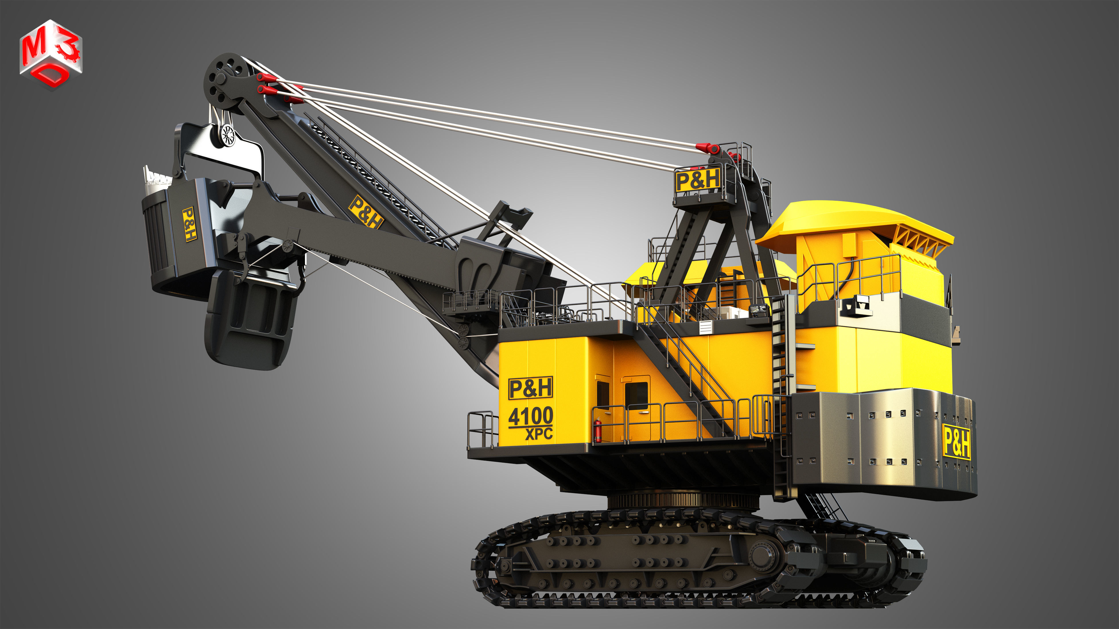 4100XPC Mining Electric Rope Shovel 3D model | CGTrader
