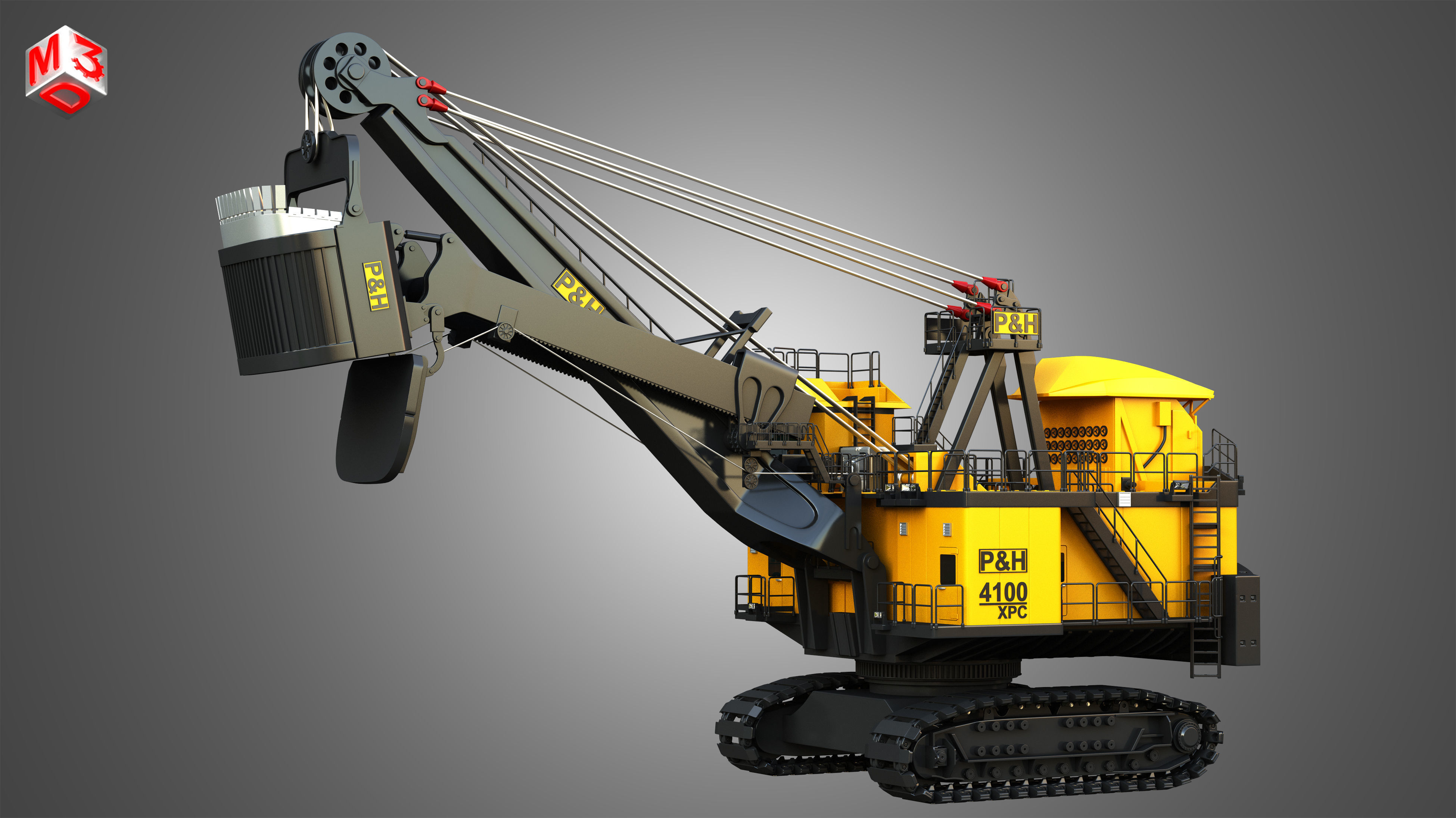 Remote Control Rope Shovel 4100XPC Mining Electric Rope Shovel 3D model | CGTrader