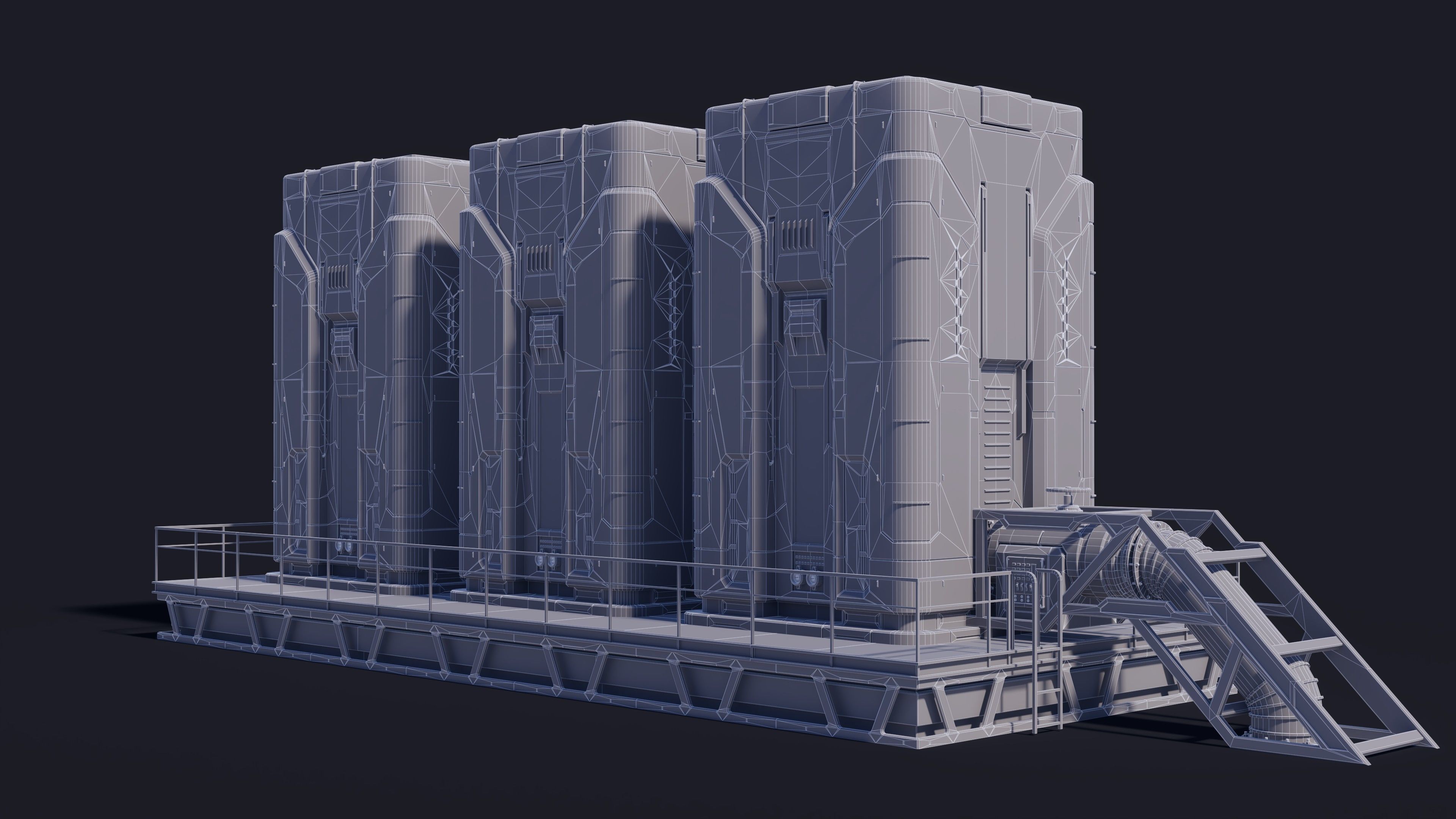Sci-Fi Building 006 Industry-PBR Low-poly 3D model_11