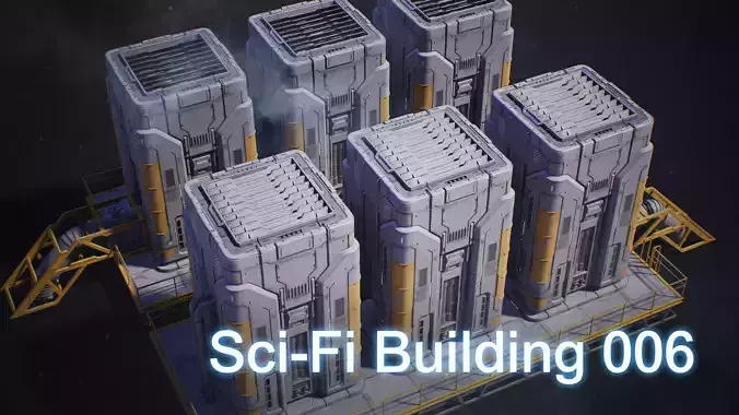 Sci-Fi Building 006 Industry-PBR Low-poly 3D model