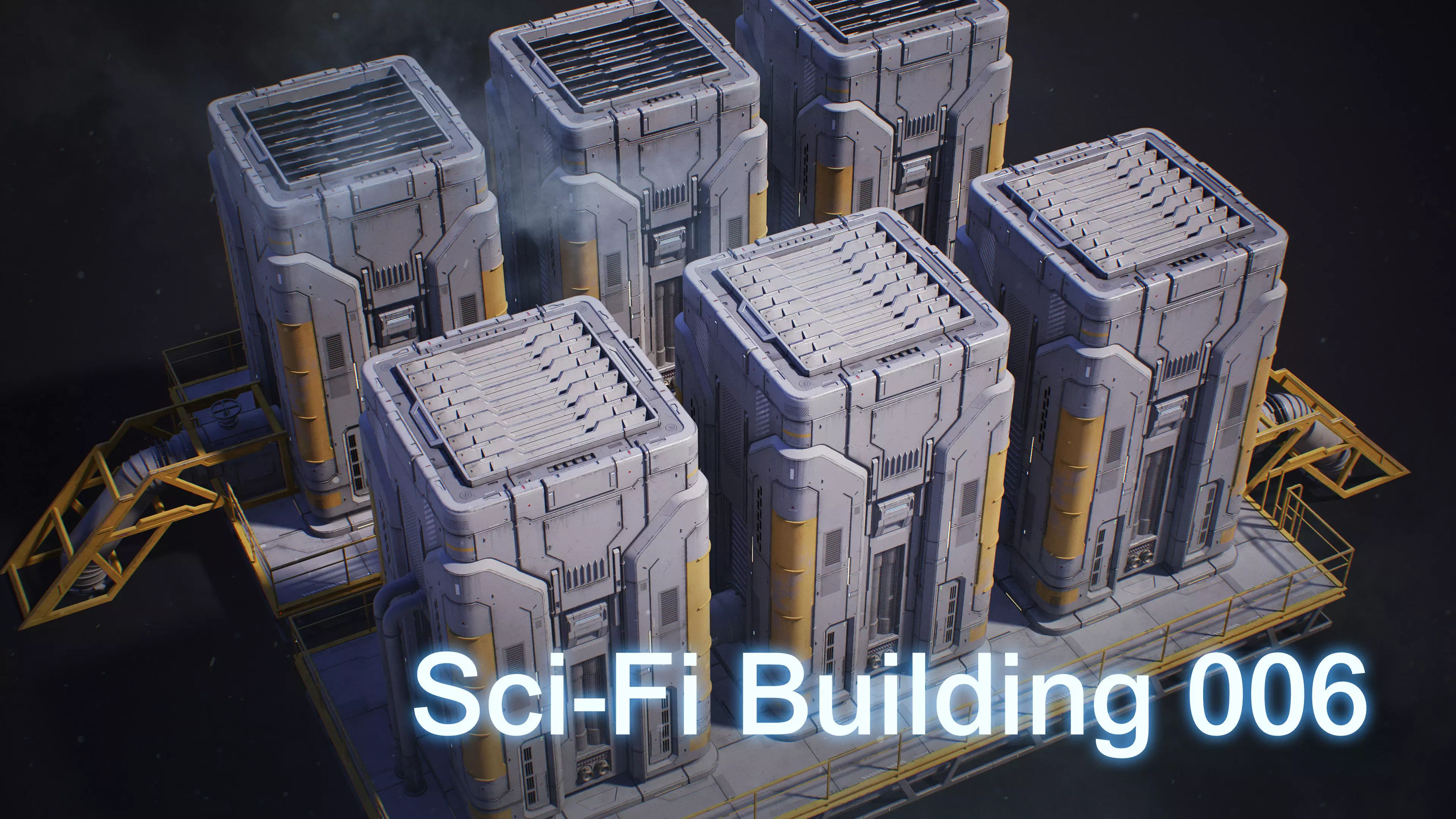 Sci-Fi Building 006 Industry-PBR Low-poly 3D model_0