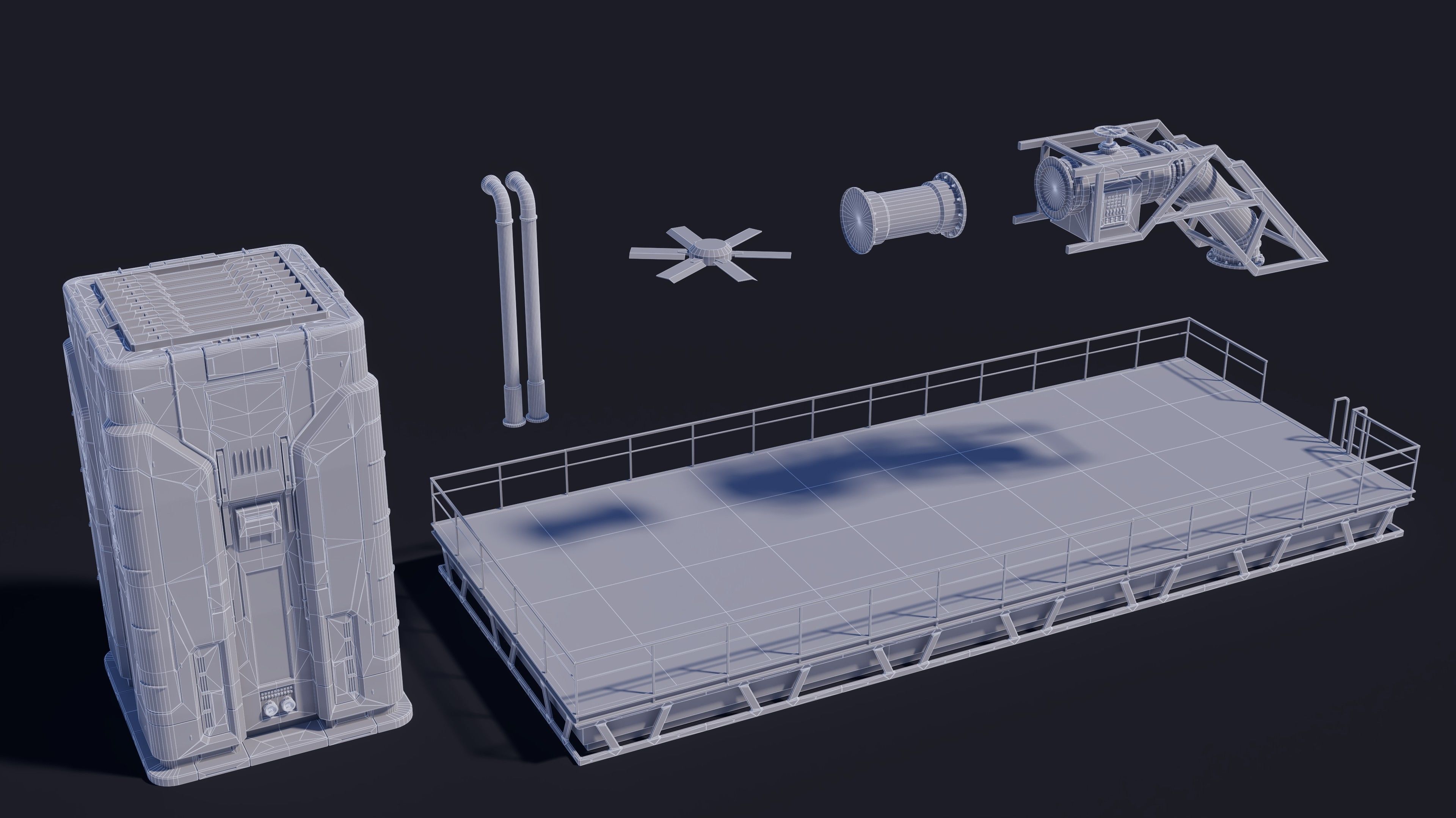 Sci-Fi Building 006 Industry-PBR Low-poly 3D model_19